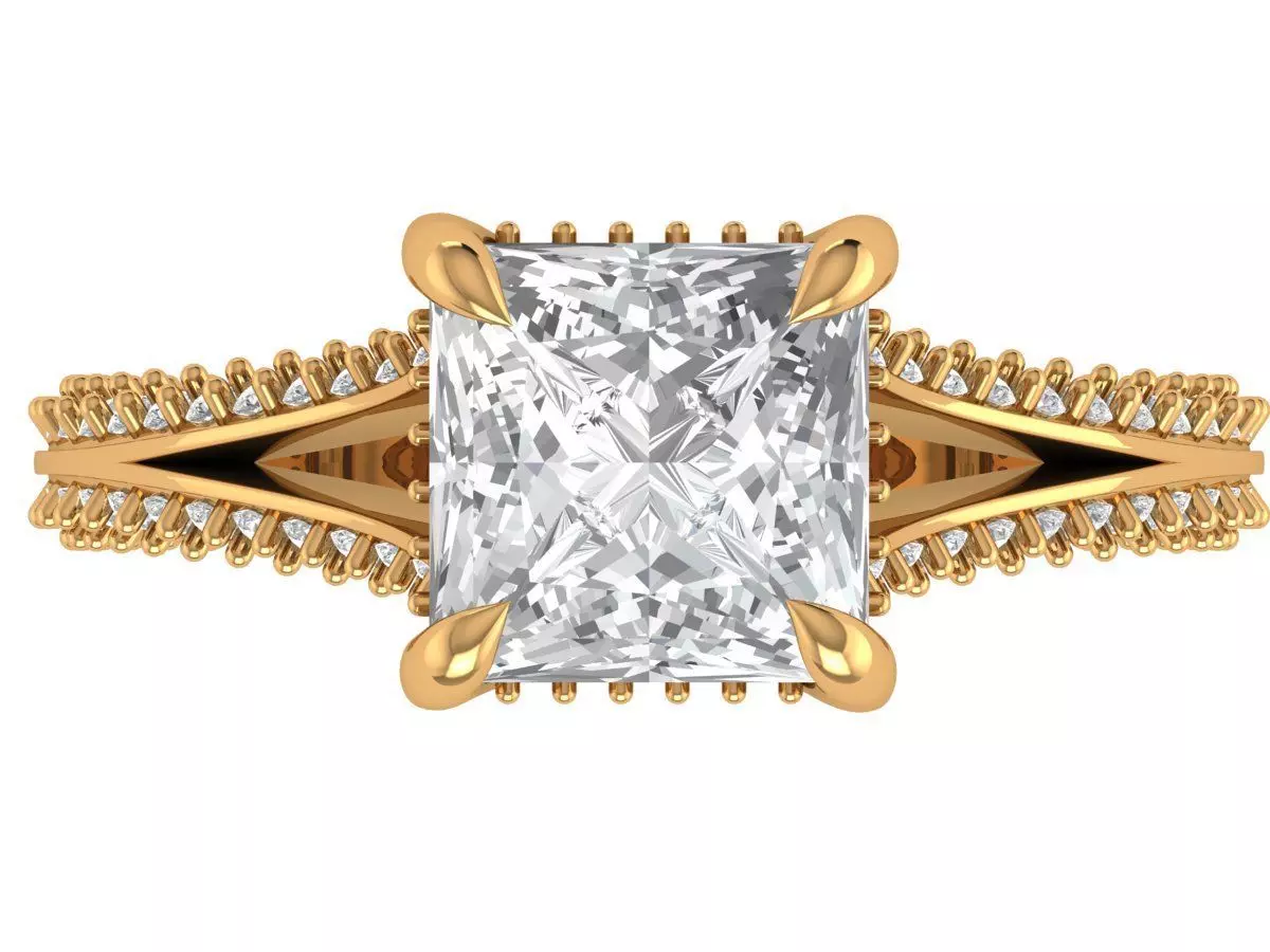 Princess Engagement Ring 3D print model_1