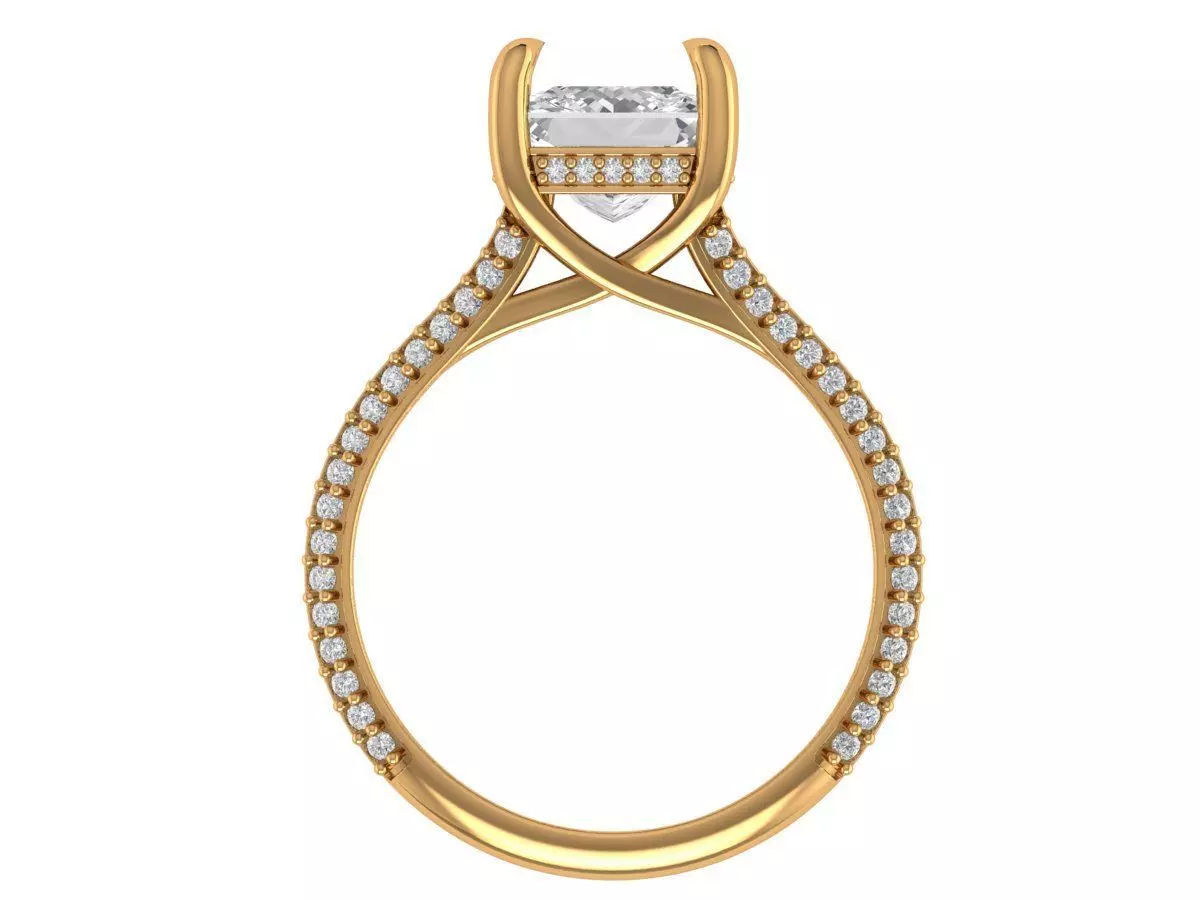 Princess Engagement Ring 3D print model_2