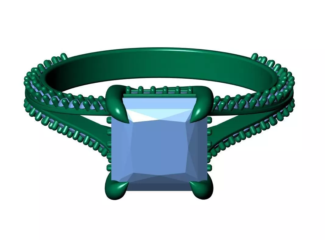 Princess Engagement Ring 3D print model_10
