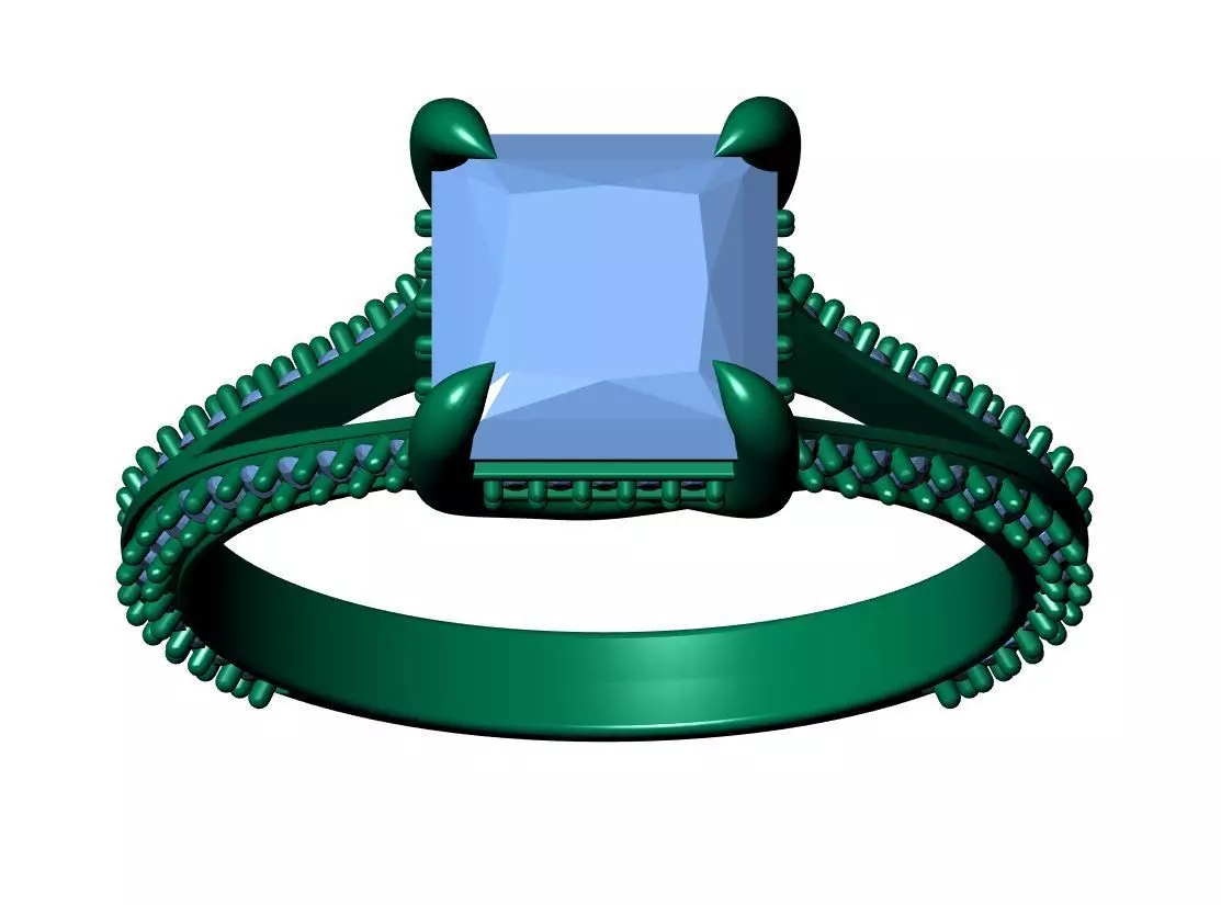 Princess Engagement Ring 3D print model_12