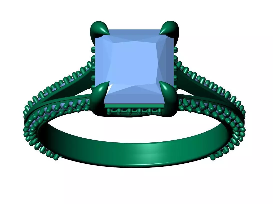 Princess Engagement Ring 3D print model_11