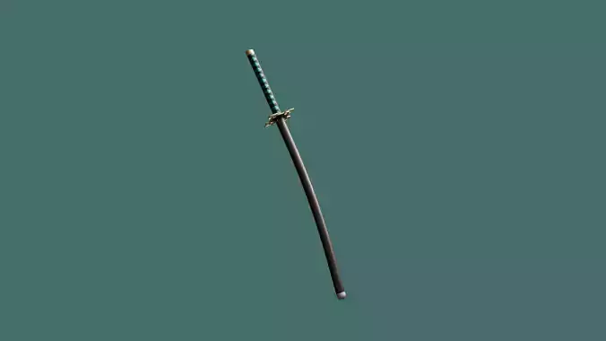 Muichiro Tokito Katana Demon Slayer Sword Stylized 3D Model