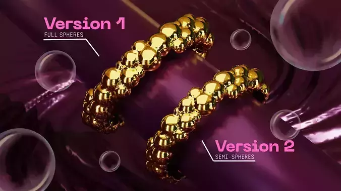 Gold ring Womens Mens Unisex Bubbly band STL OBJ resin print