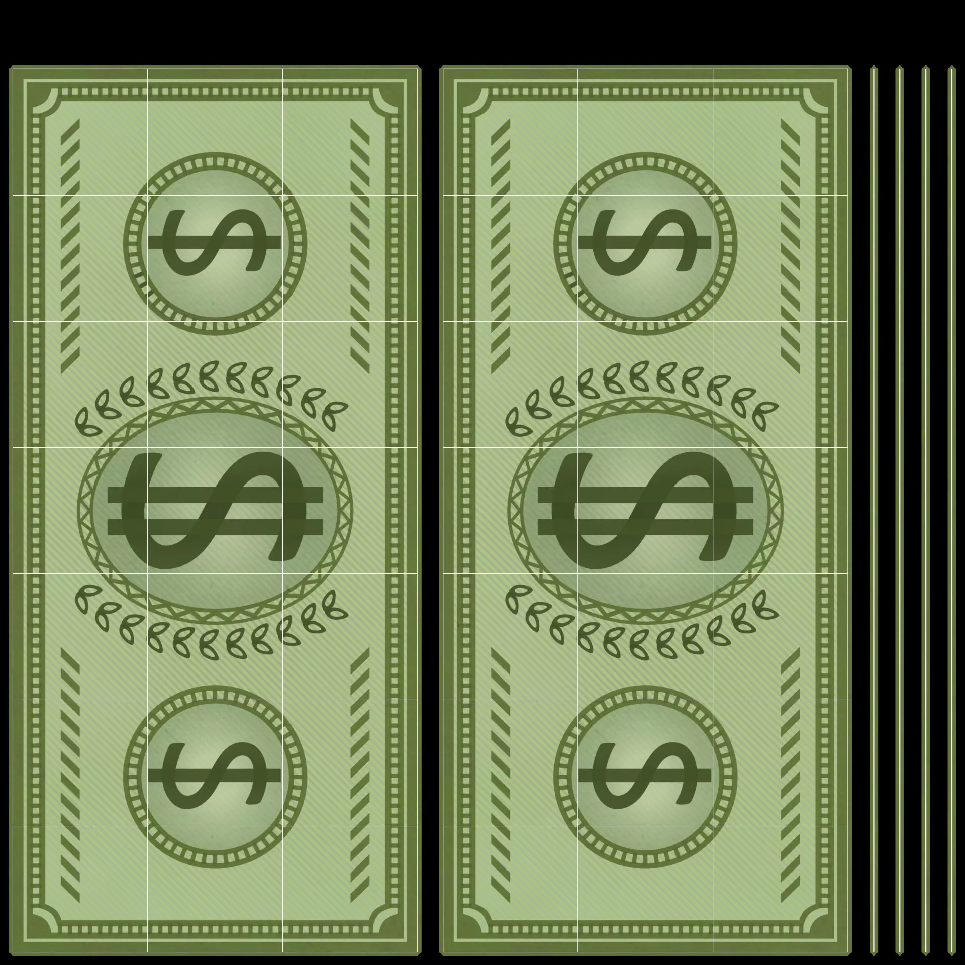 Cartoon Money Bill Low-poly 3D model_6