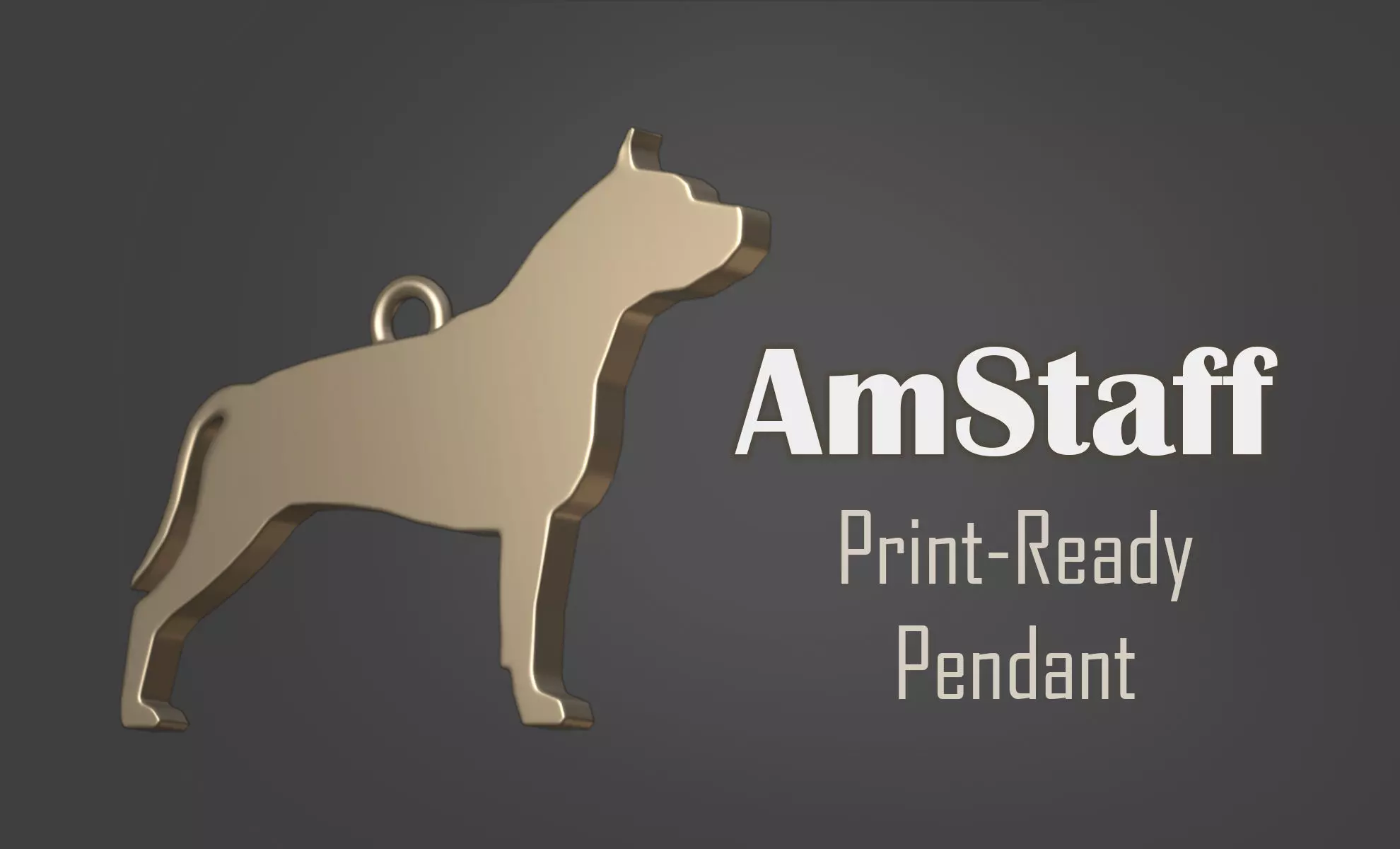 AmStaff Standing Minimalist Modern Pendant 3D print model 3D print model_0