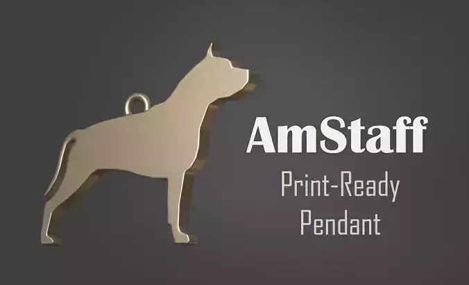AmStaff Standing Minimalist Modern Pendant 3D print model