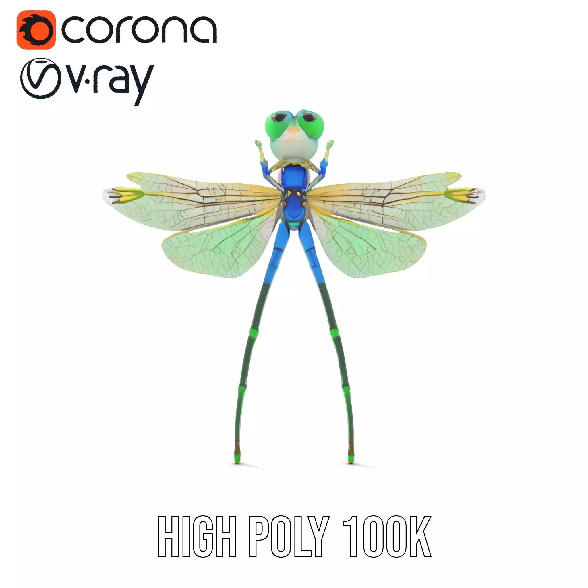 Vibrant Dragonfly model pack Low-poly 3D model_23
