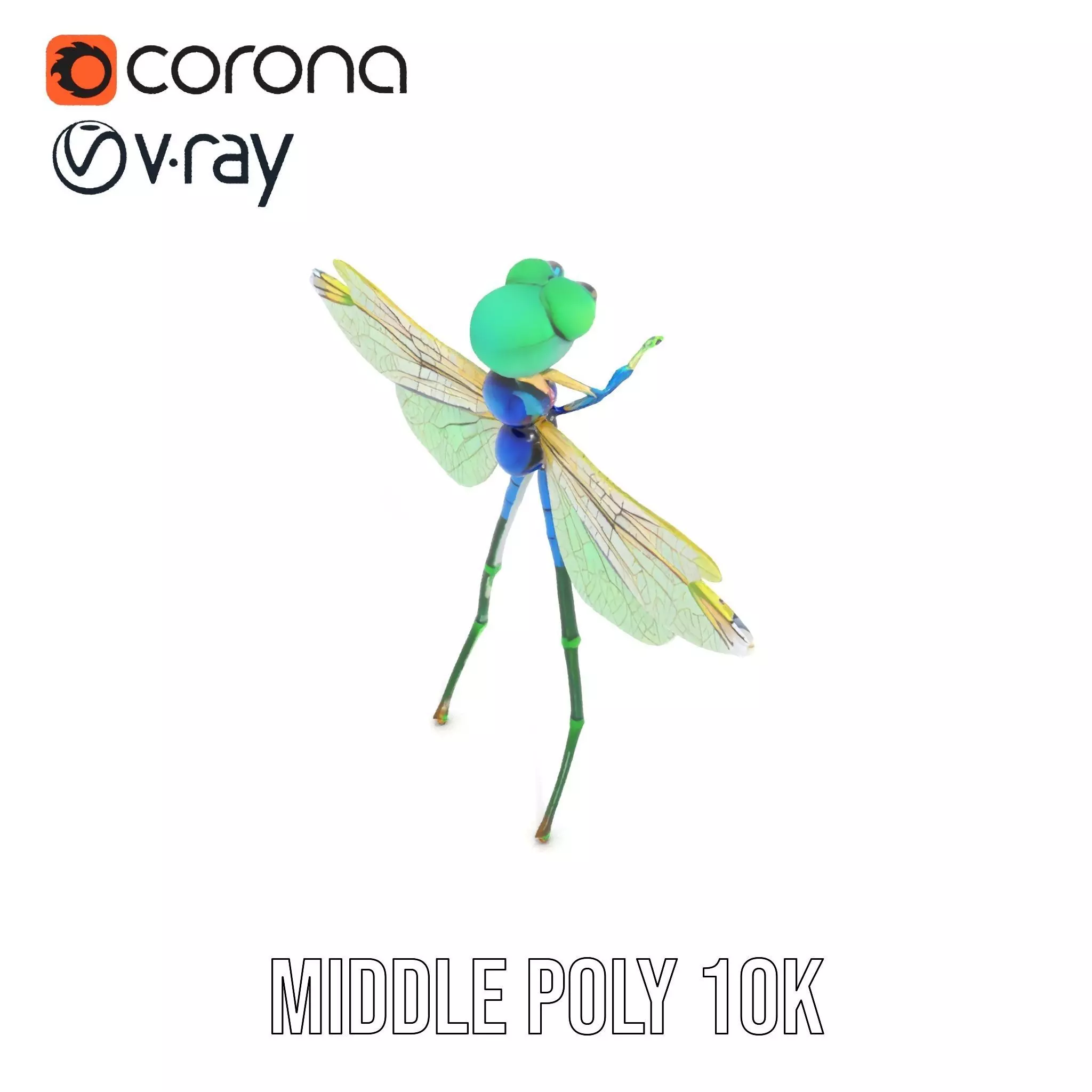Vibrant Dragonfly model pack Low-poly 3D model_13