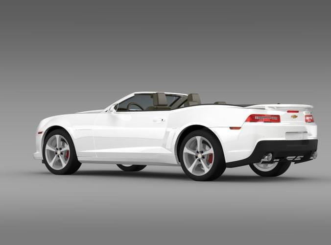 White Chevrolet Camaro Ss Convertible 2014 3d Model Max