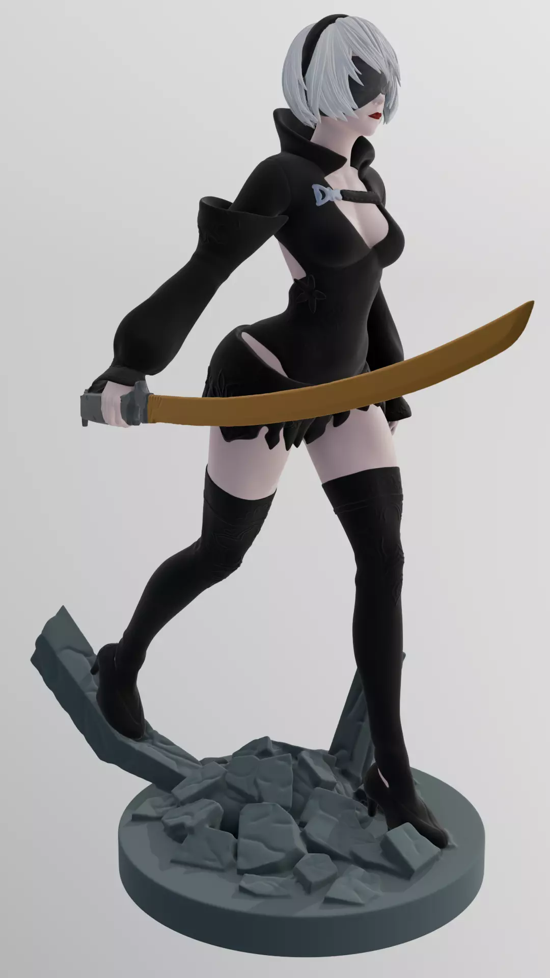 2B - NieR Automata - STL 3D Print Model 3D print model_5
