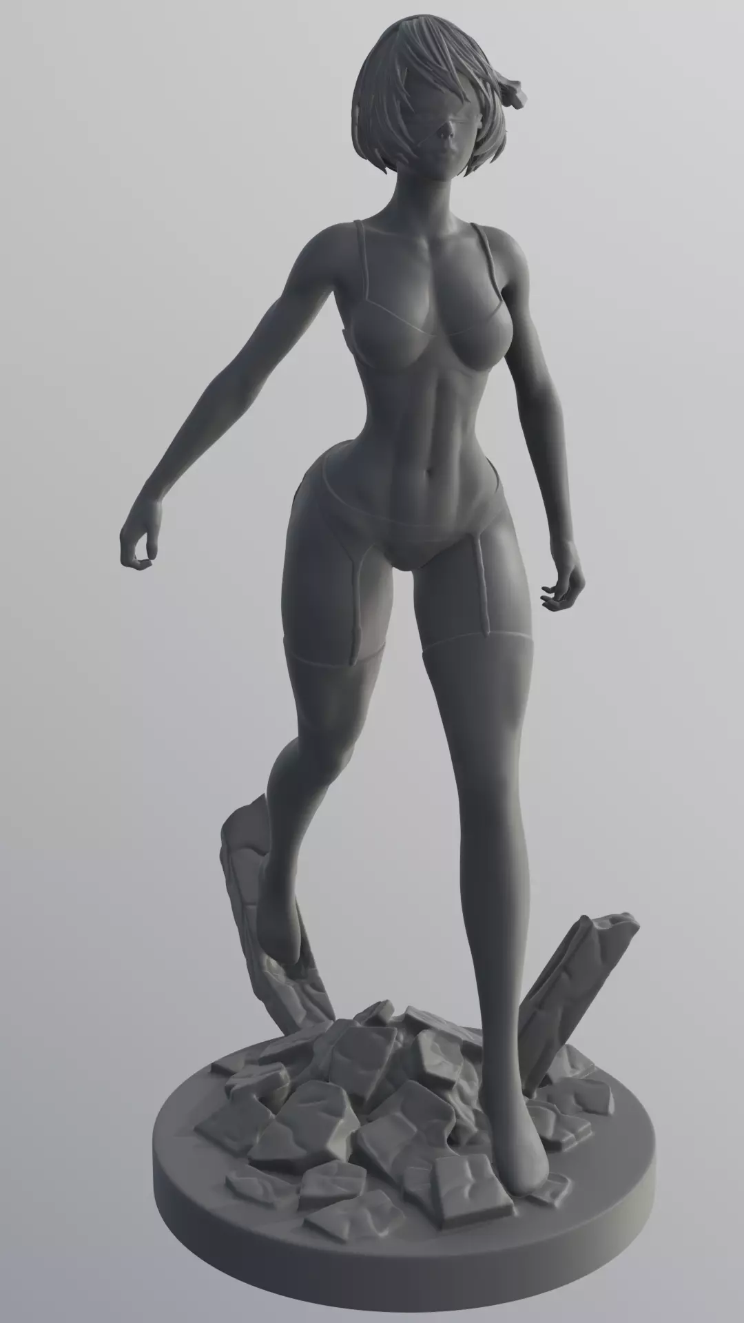 2B - NieR Automata - STL 3D Print Model 3D print model_18