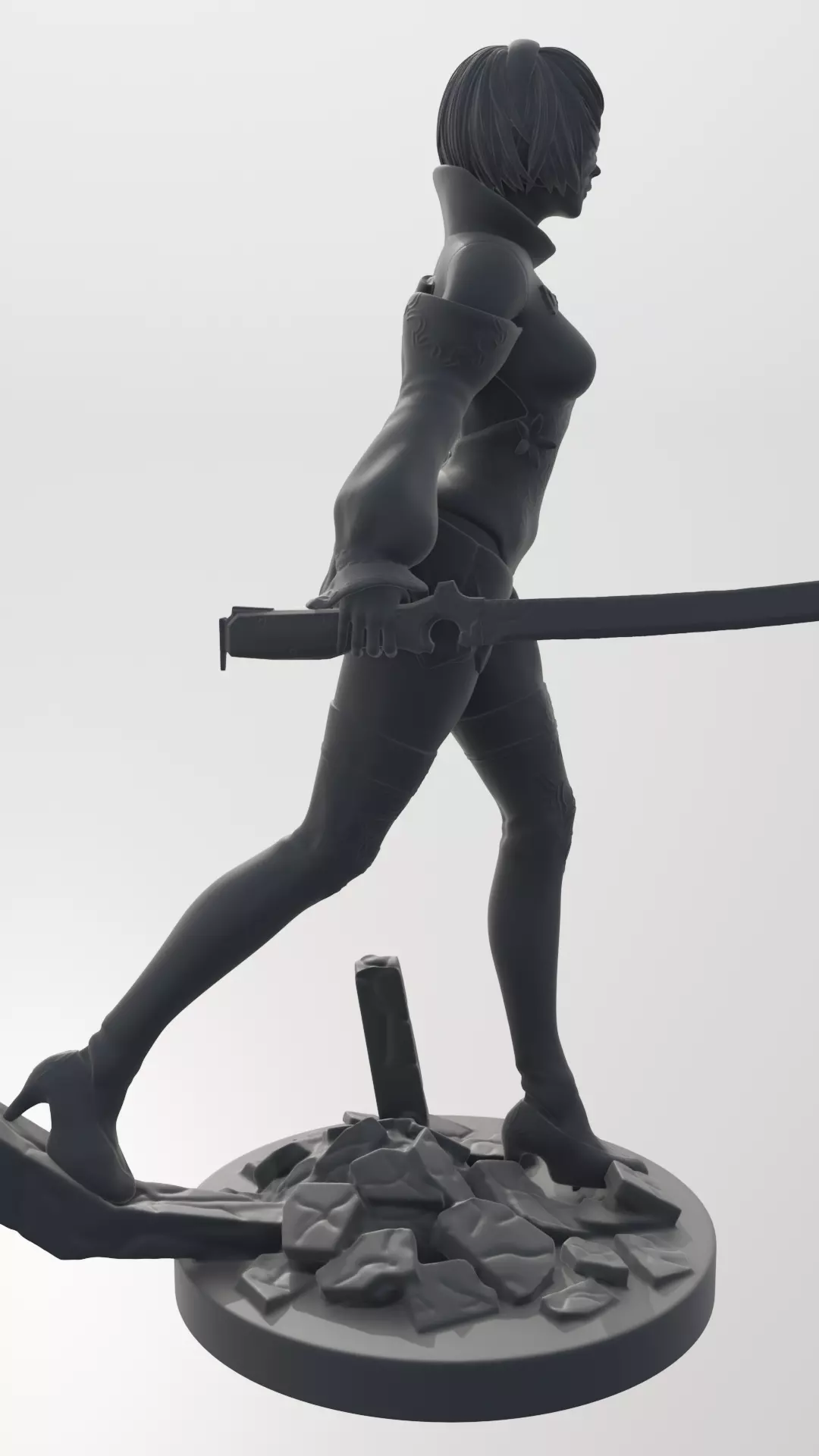 2B - NieR Automata - STL 3D Print Model 3D print model_10
