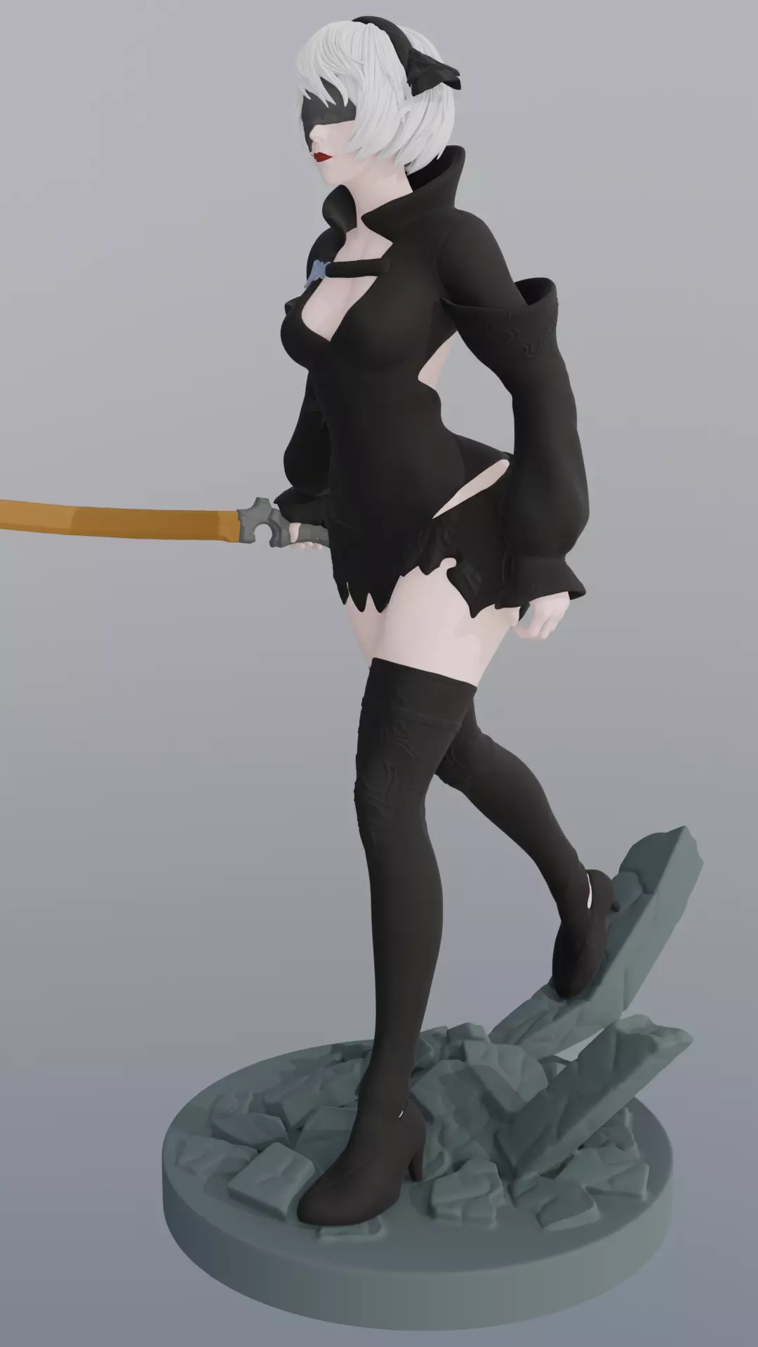 2B - NieR Automata - STL 3D Print Model 3D print model_1