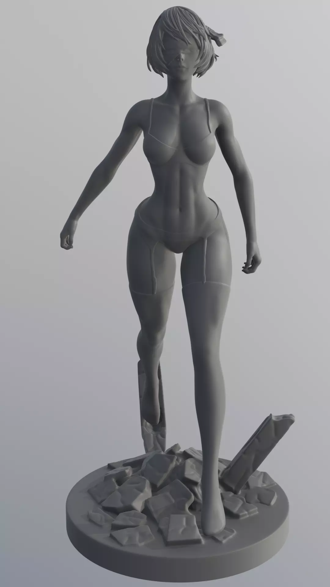 2B - NieR Automata - STL 3D Print Model 3D print model_15