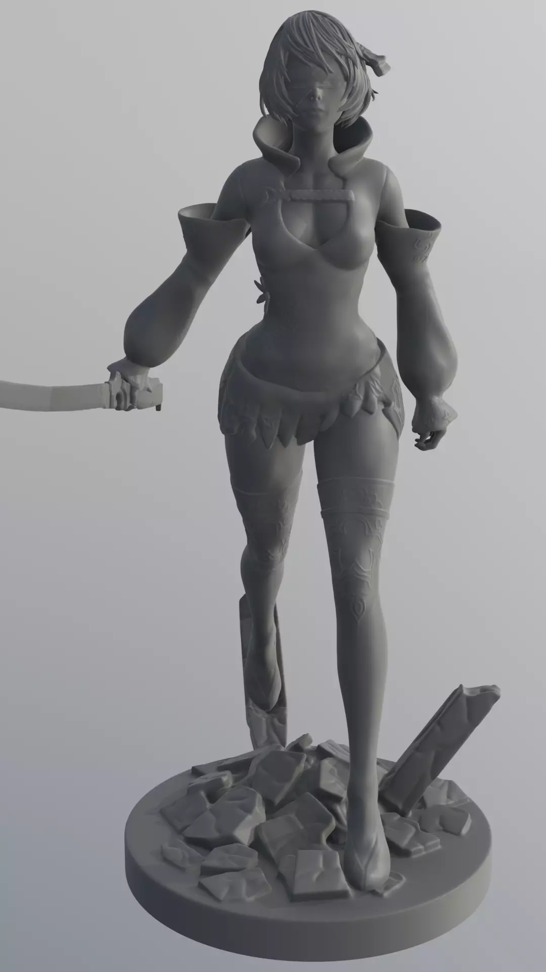 2B - NieR Automata - STL 3D Print Model 3D print model_6