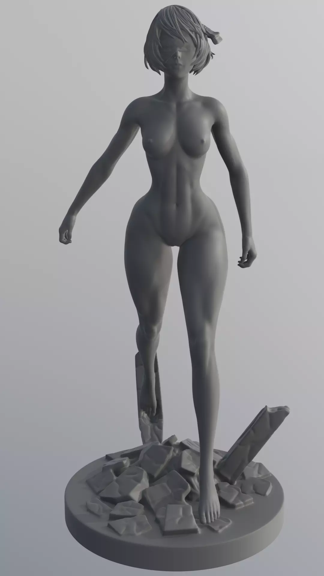 2B - NieR Automata - STL 3D Print Model 3D print model_19