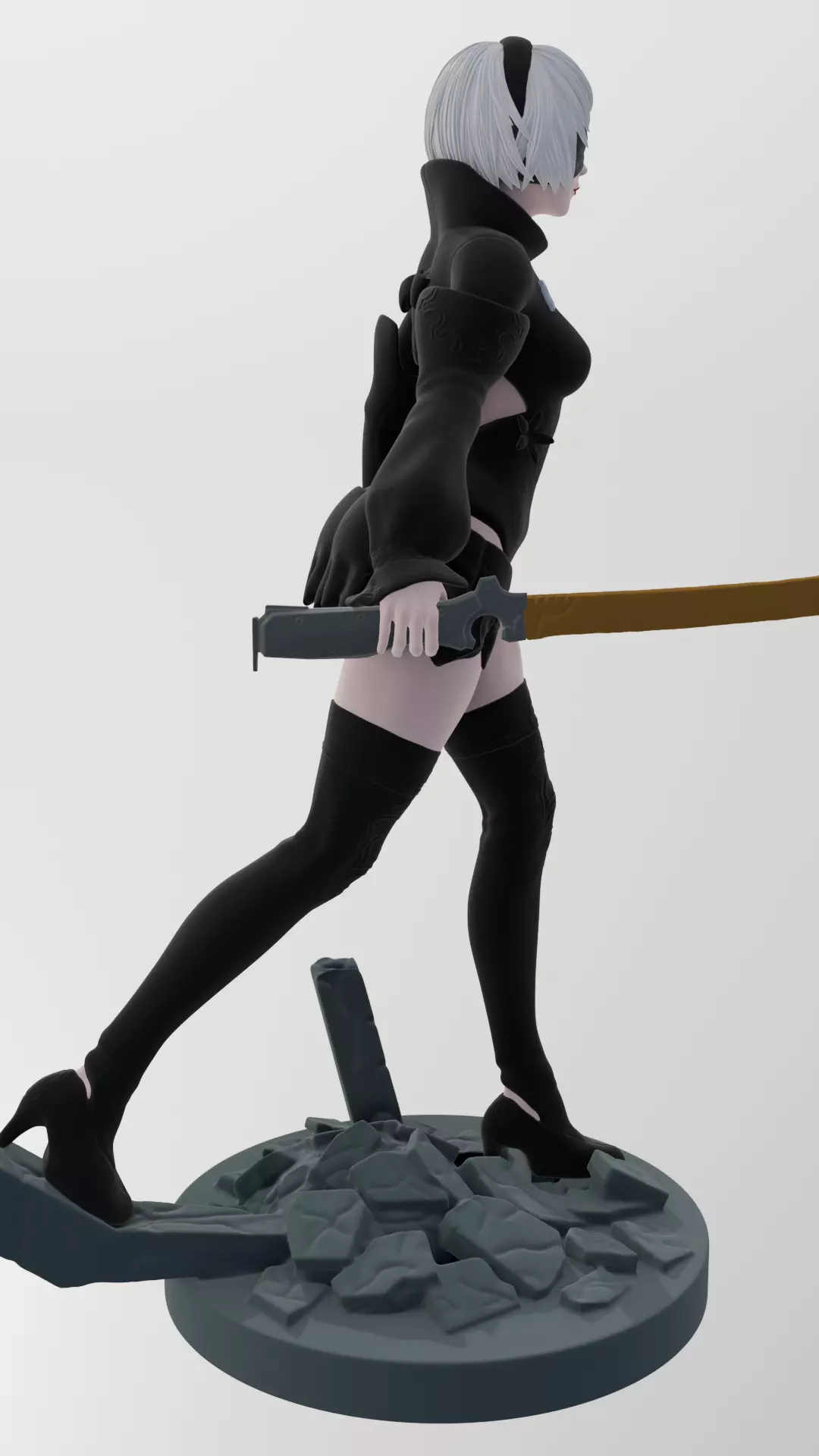 2B - NieR Automata - STL 3D Print Model 3D print model_4