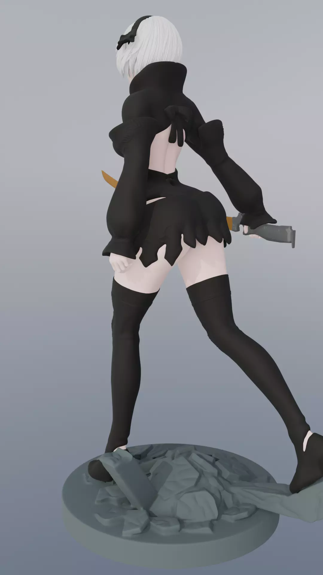 2B - NieR Automata - STL 3D Print Model 3D print model_2