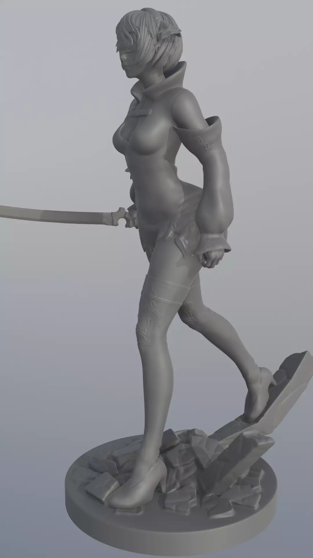 2B - NieR Automata - STL 3D Print Model 3D print model_7