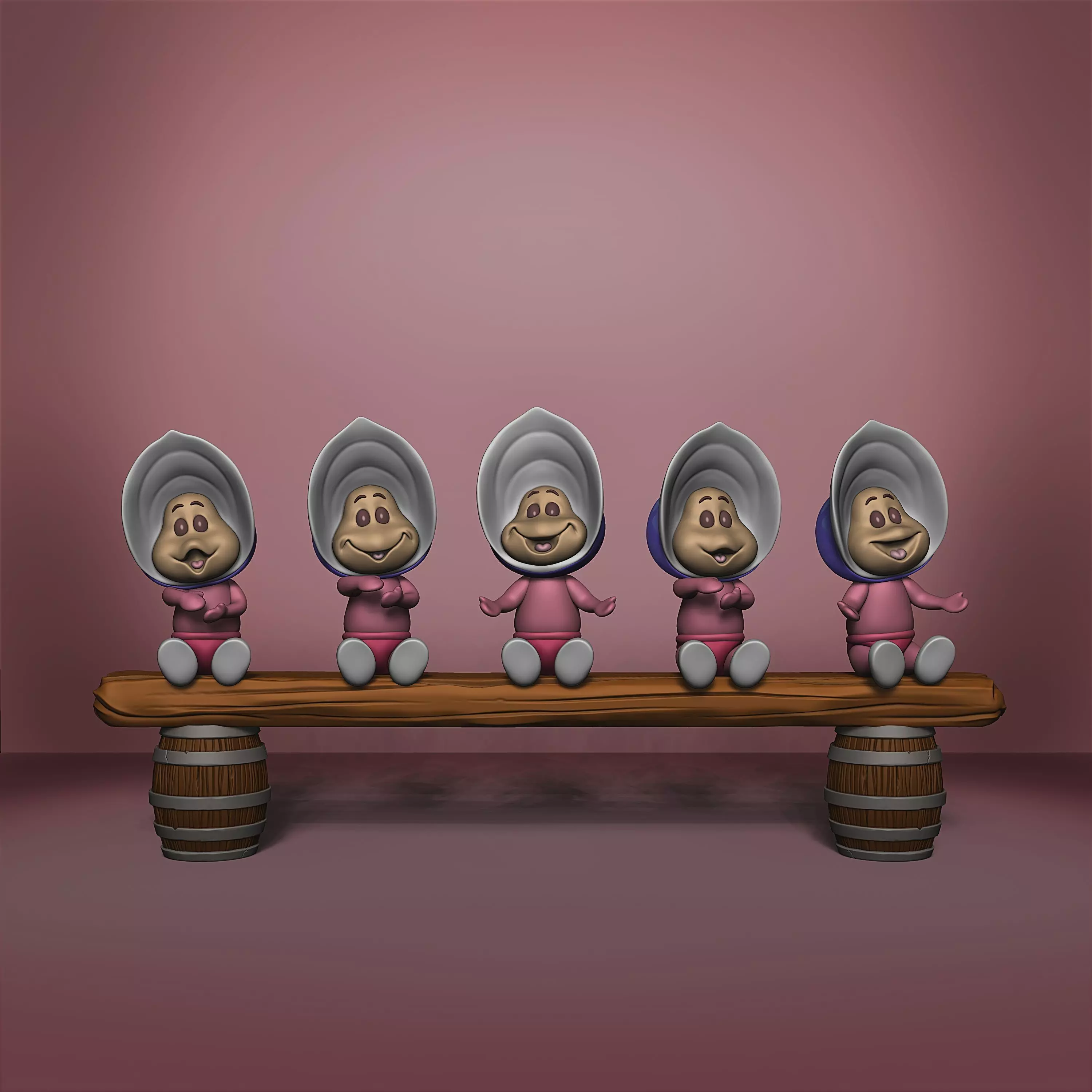 Oyster Maid - Alice in Wonderland - 040 3D print model_8