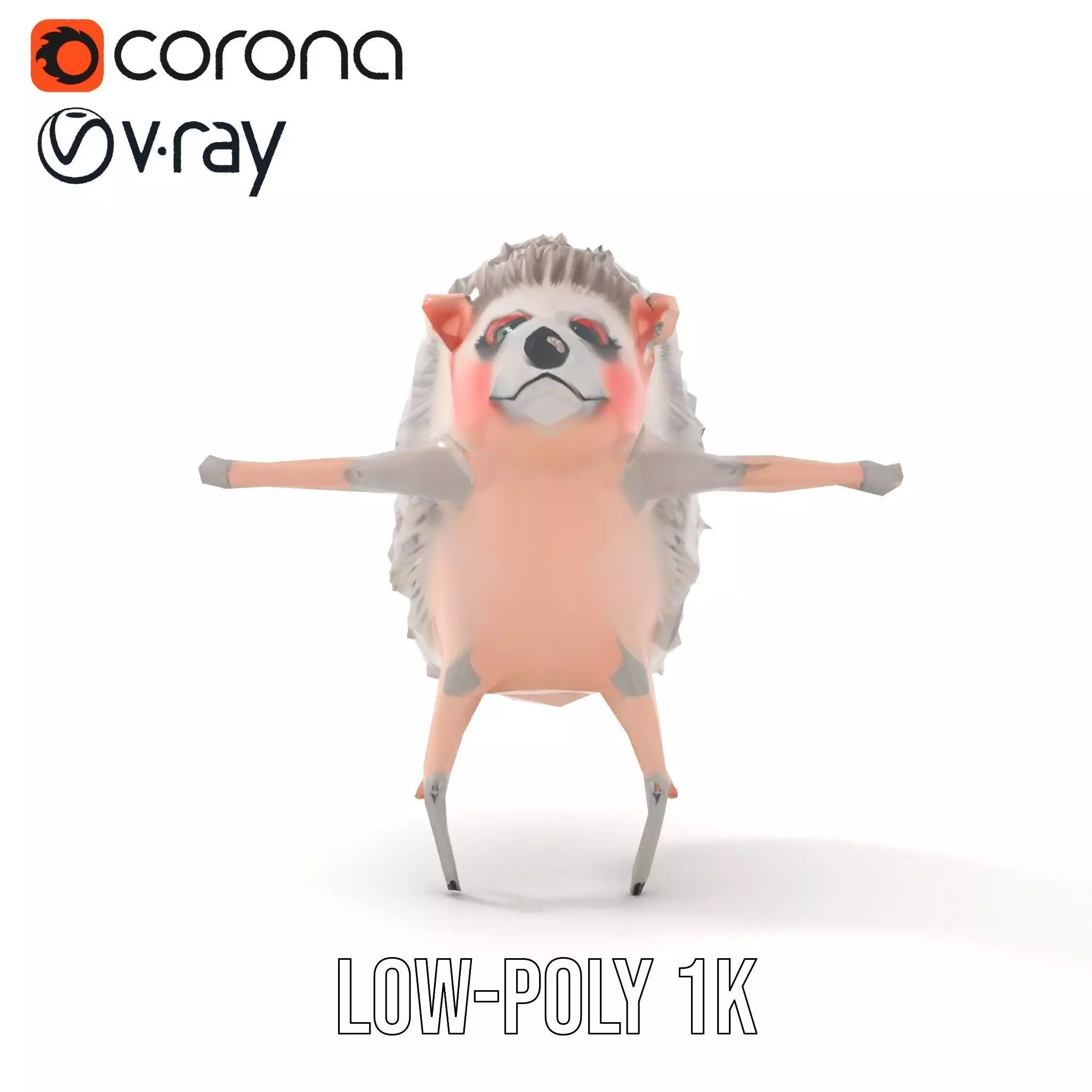 Cute Hedgehog model pack Low-poly 3D model_12