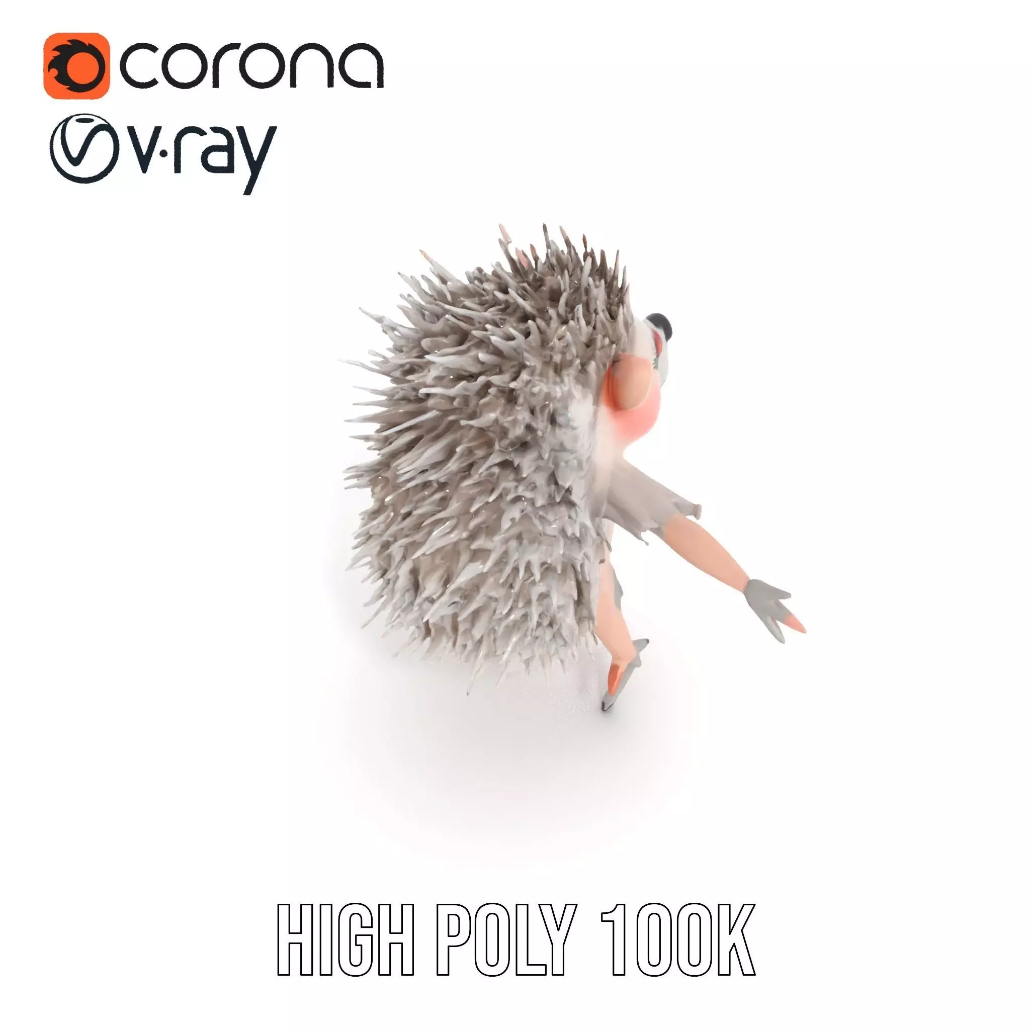 Cute Hedgehog model pack Low-poly 3D model_5