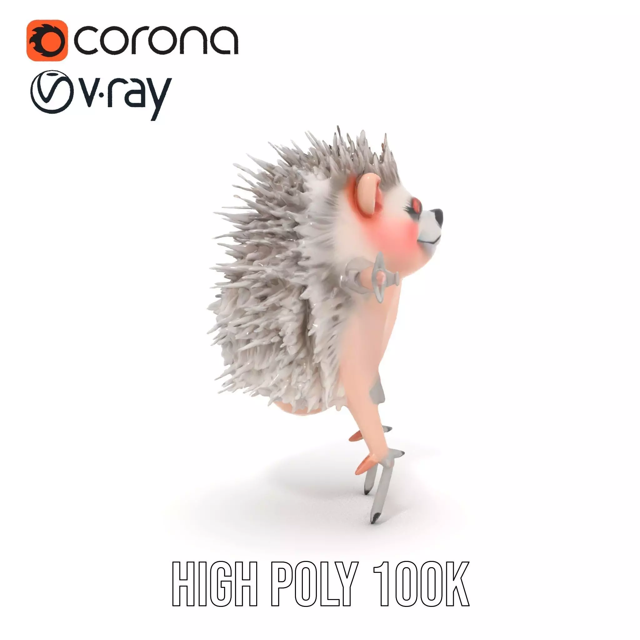 Cute Hedgehog model pack Low-poly 3D model_6