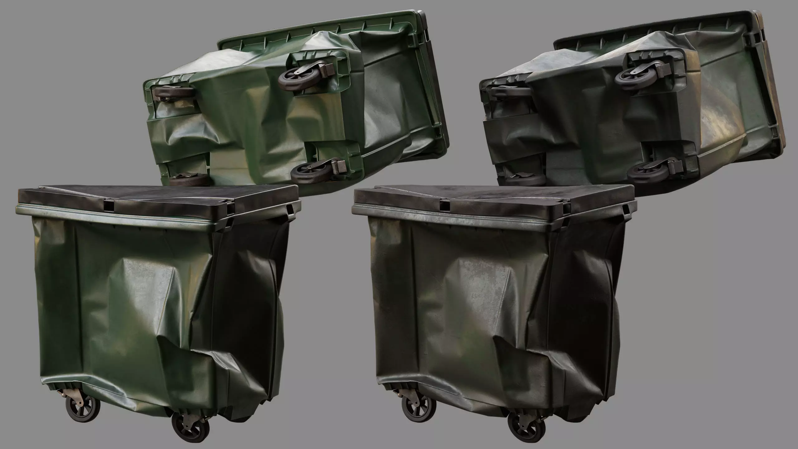 Crushed Trash Container 03 3D model_0