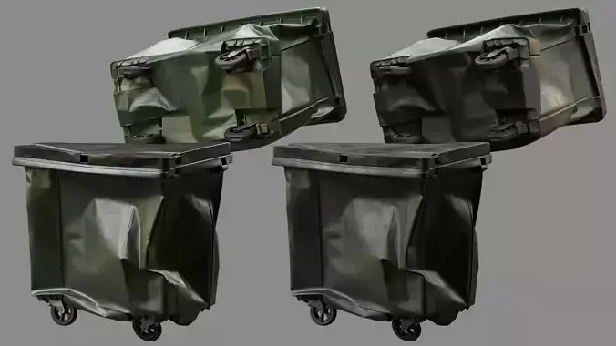 Crushed Trash Container 03