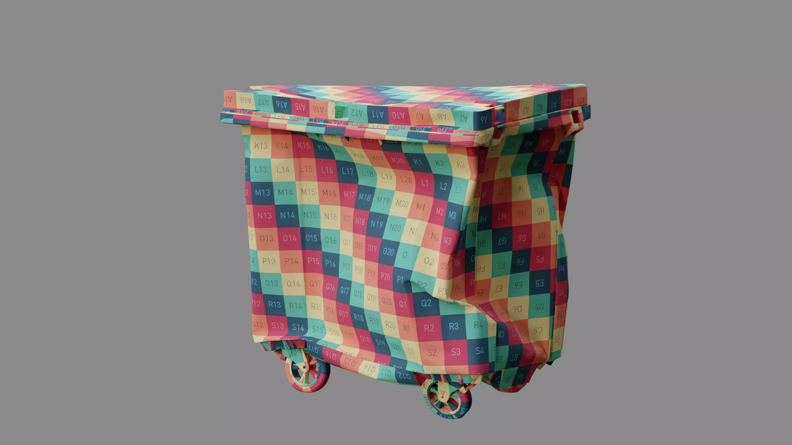 Crushed Trash Container 03 3D model_11