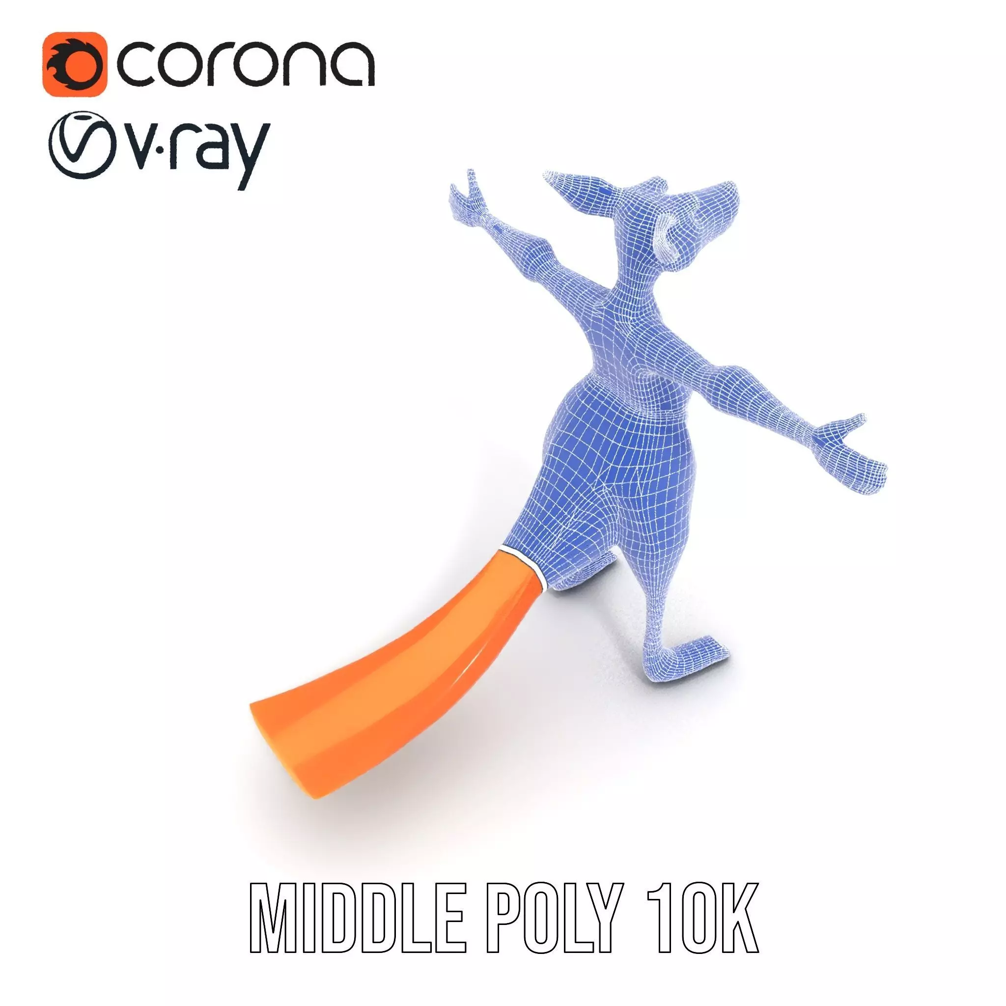 Playful Orange Kangaroo model pack Low-poly 3D model_13