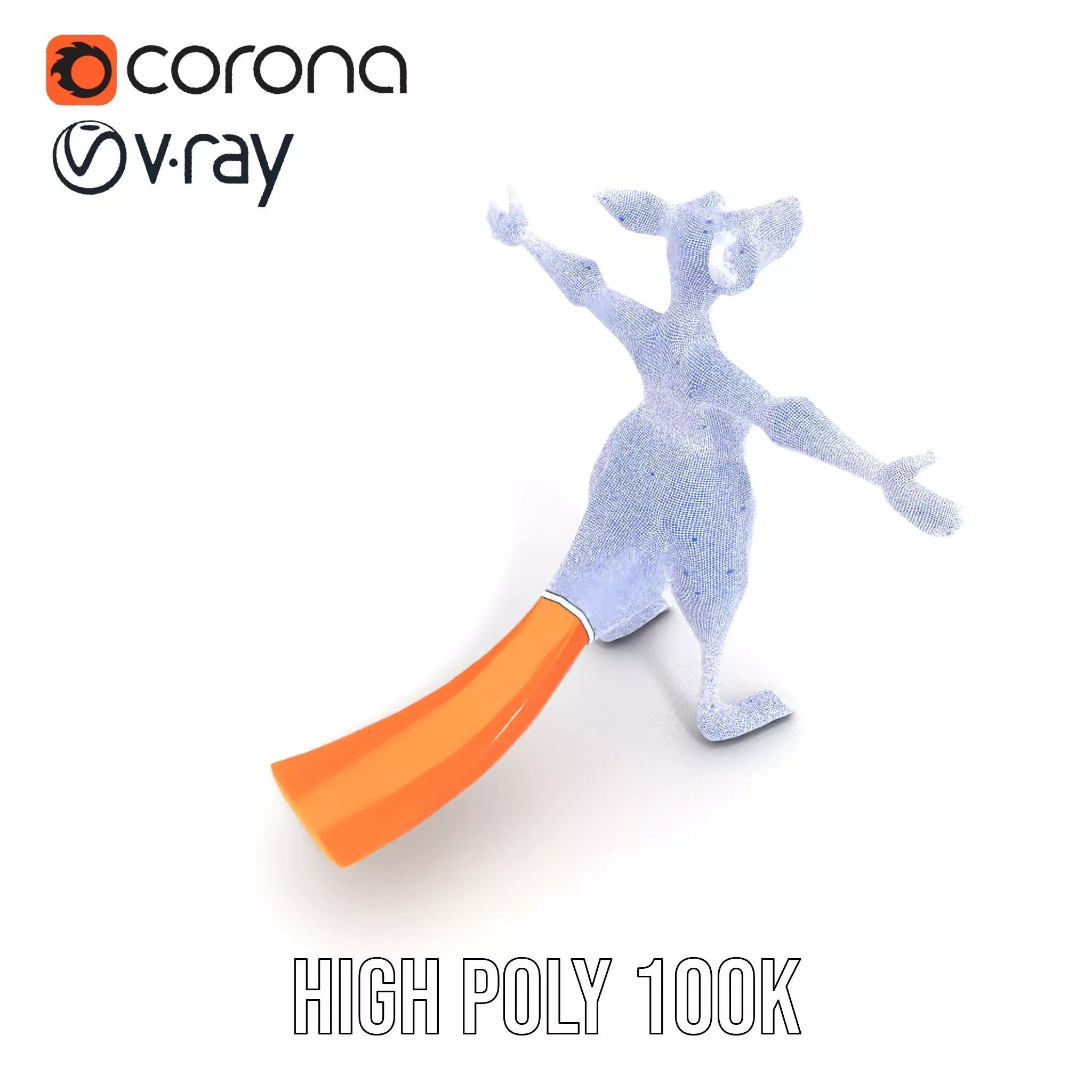 Playful Orange Kangaroo model pack Low-poly 3D model_33