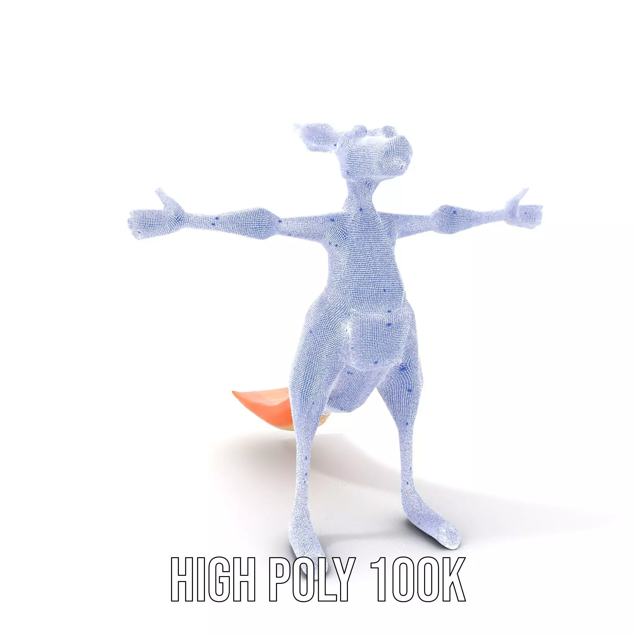 Playful Orange Kangaroo model pack Low-poly 3D model_4