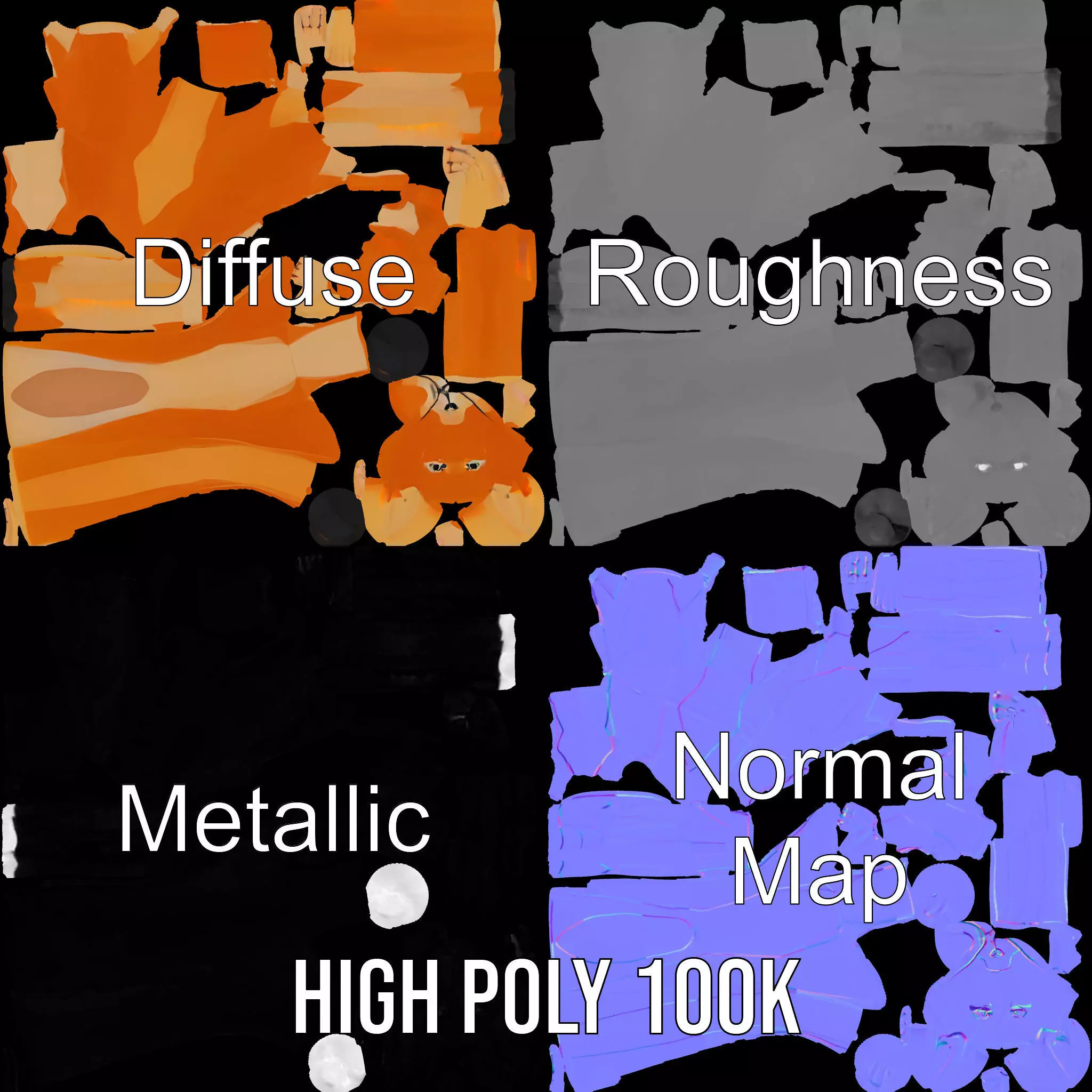 Playful Orange Kangaroo model pack Low-poly 3D model_3