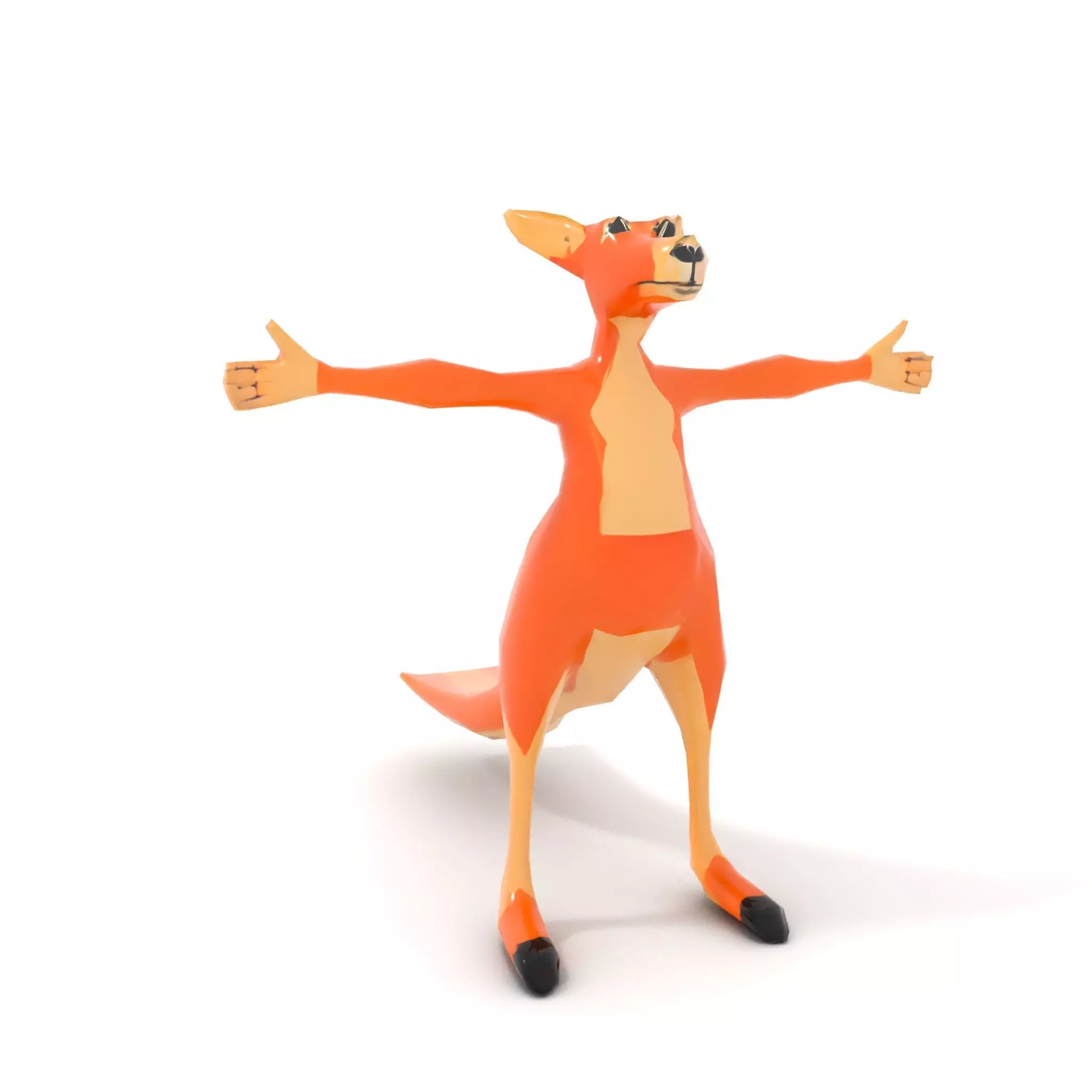 Playful Orange Kangaroo model pack Low-poly 3D model_12