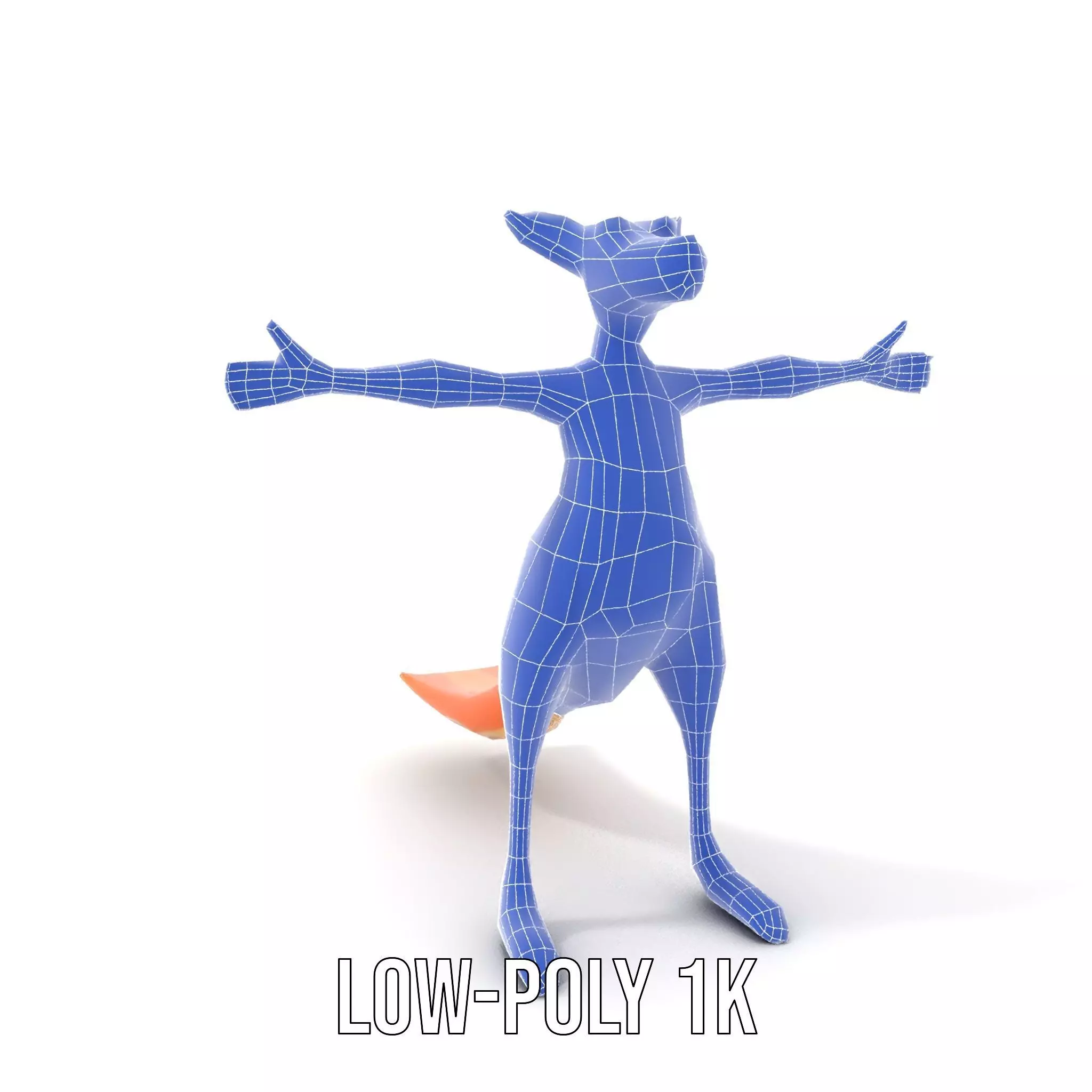 Playful Orange Kangaroo model pack Low-poly 3D model_25