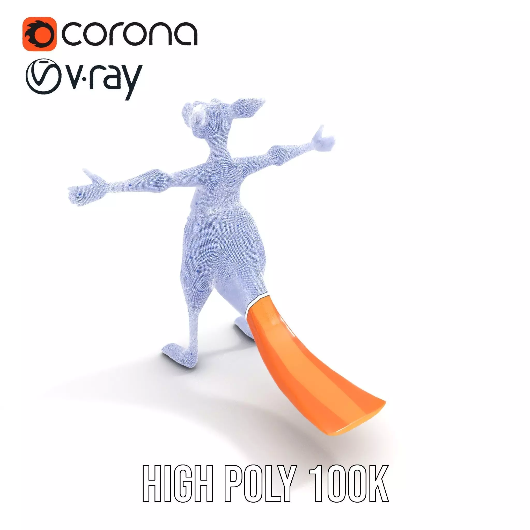 Playful Orange Kangaroo model pack Low-poly 3D model_31