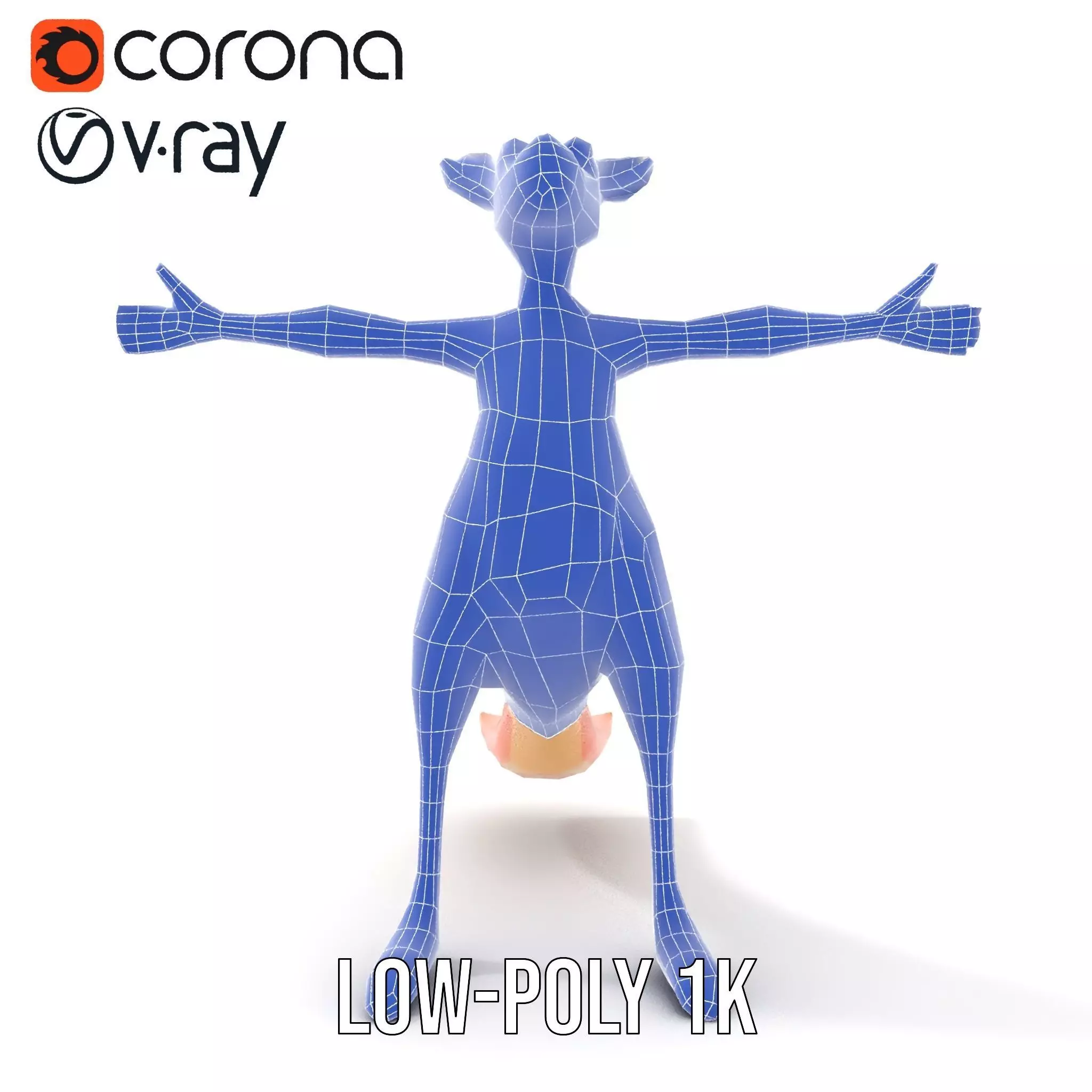 Playful Orange Kangaroo model pack Low-poly 3D model_22