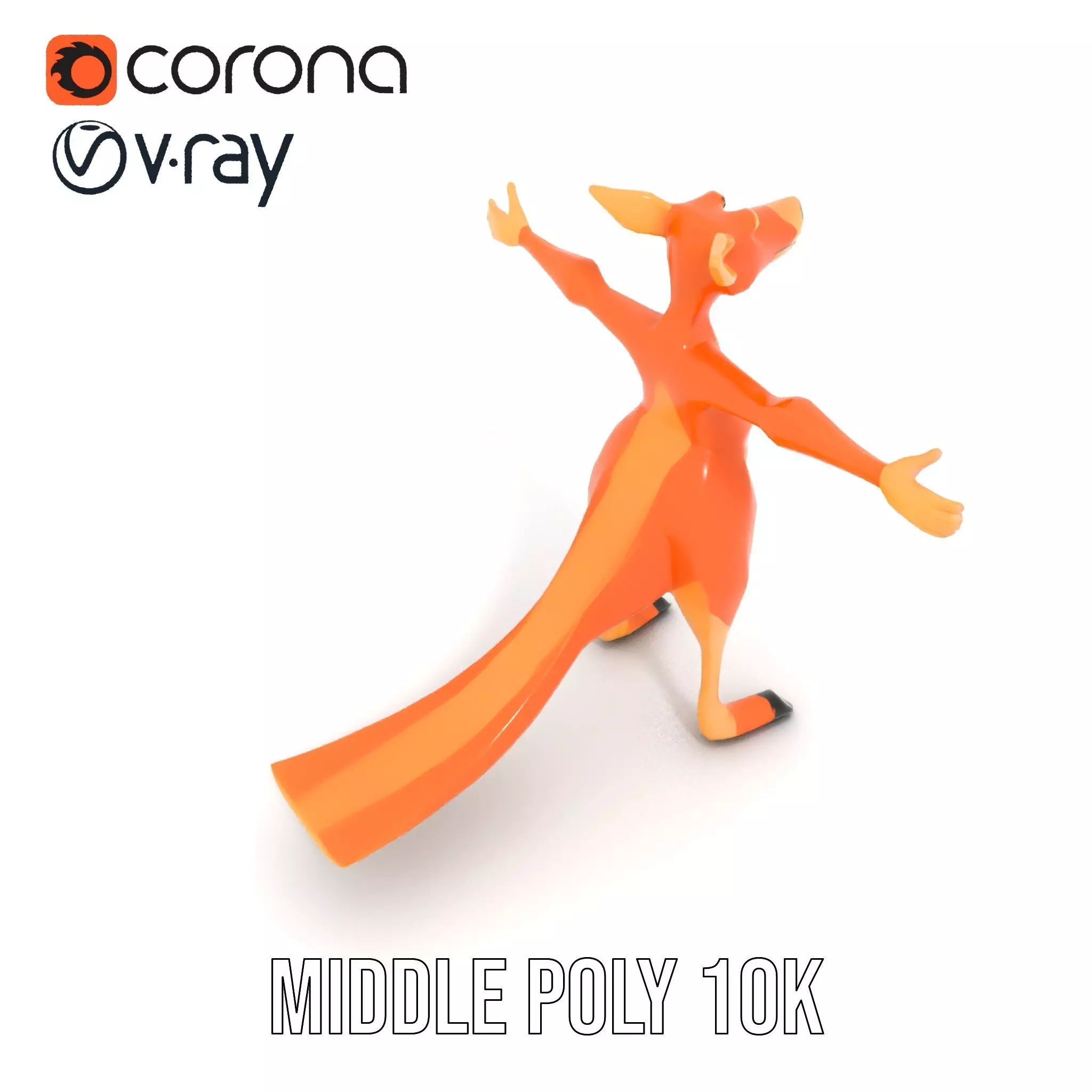 Playful Orange Kangaroo model pack Low-poly 3D model_18