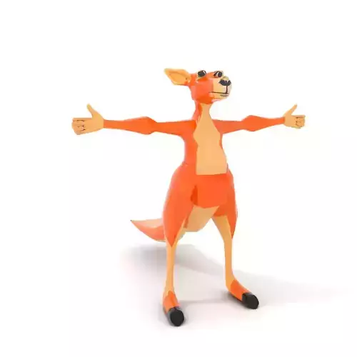 Playful Orange Kangaroo model pack Low-poly 3D model