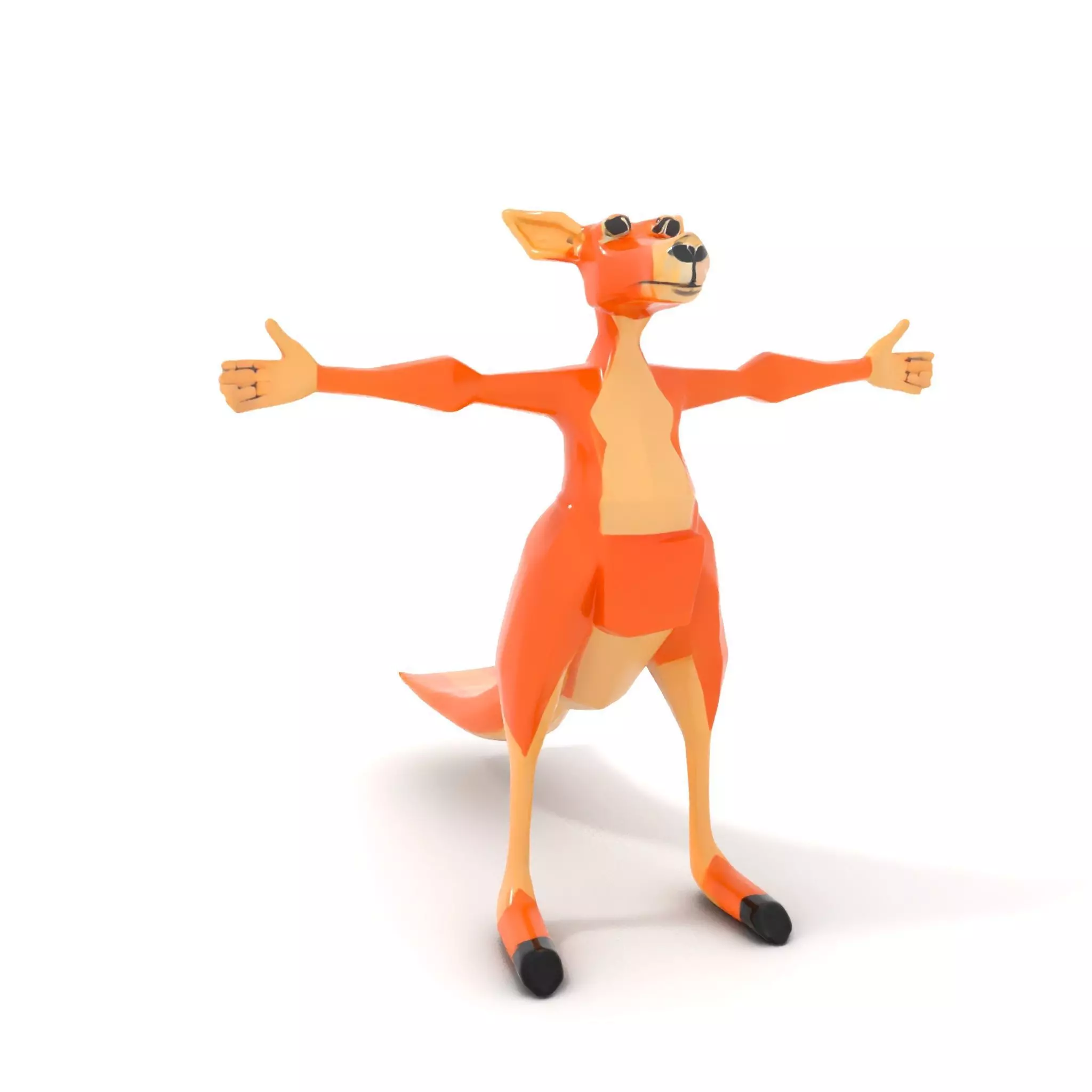 Playful Orange Kangaroo model pack Low-poly 3D model_0