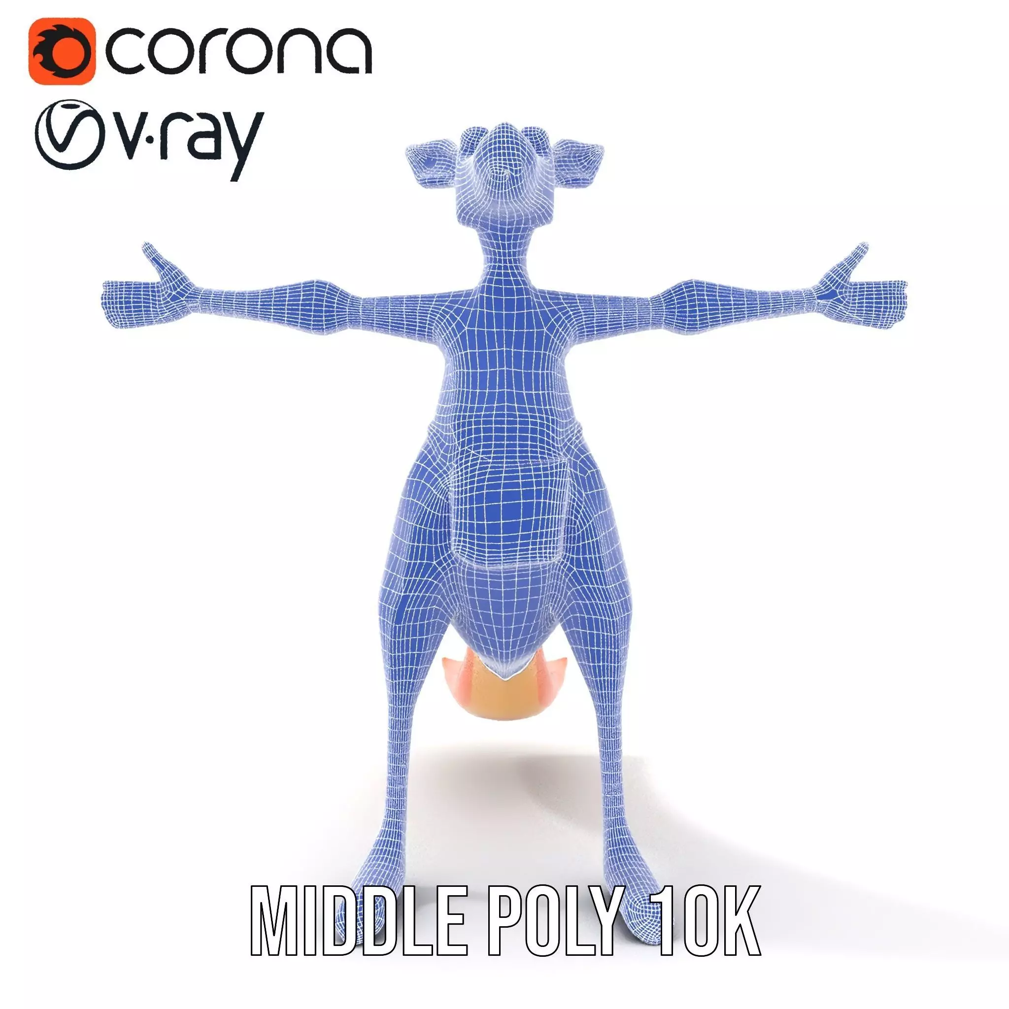 Playful Orange Kangaroo model pack Low-poly 3D model_26