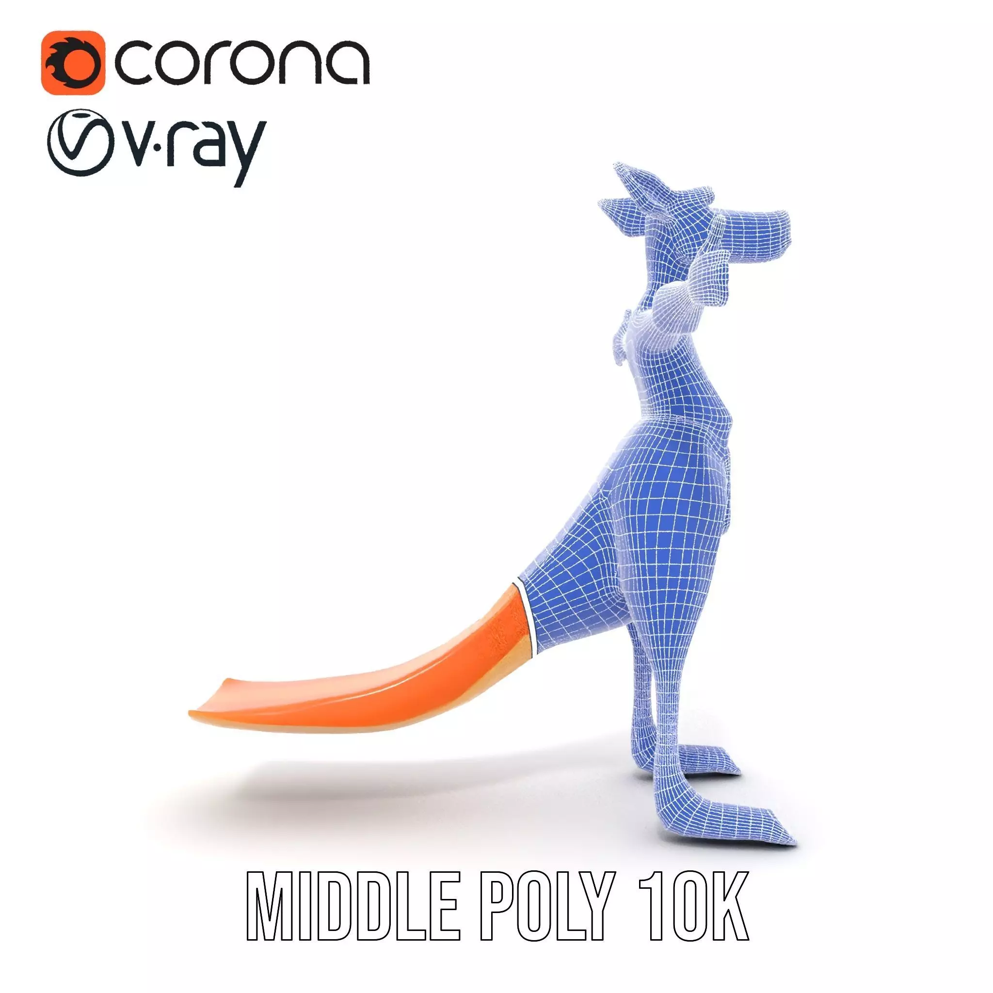 Playful Orange Kangaroo model pack Low-poly 3D model_29