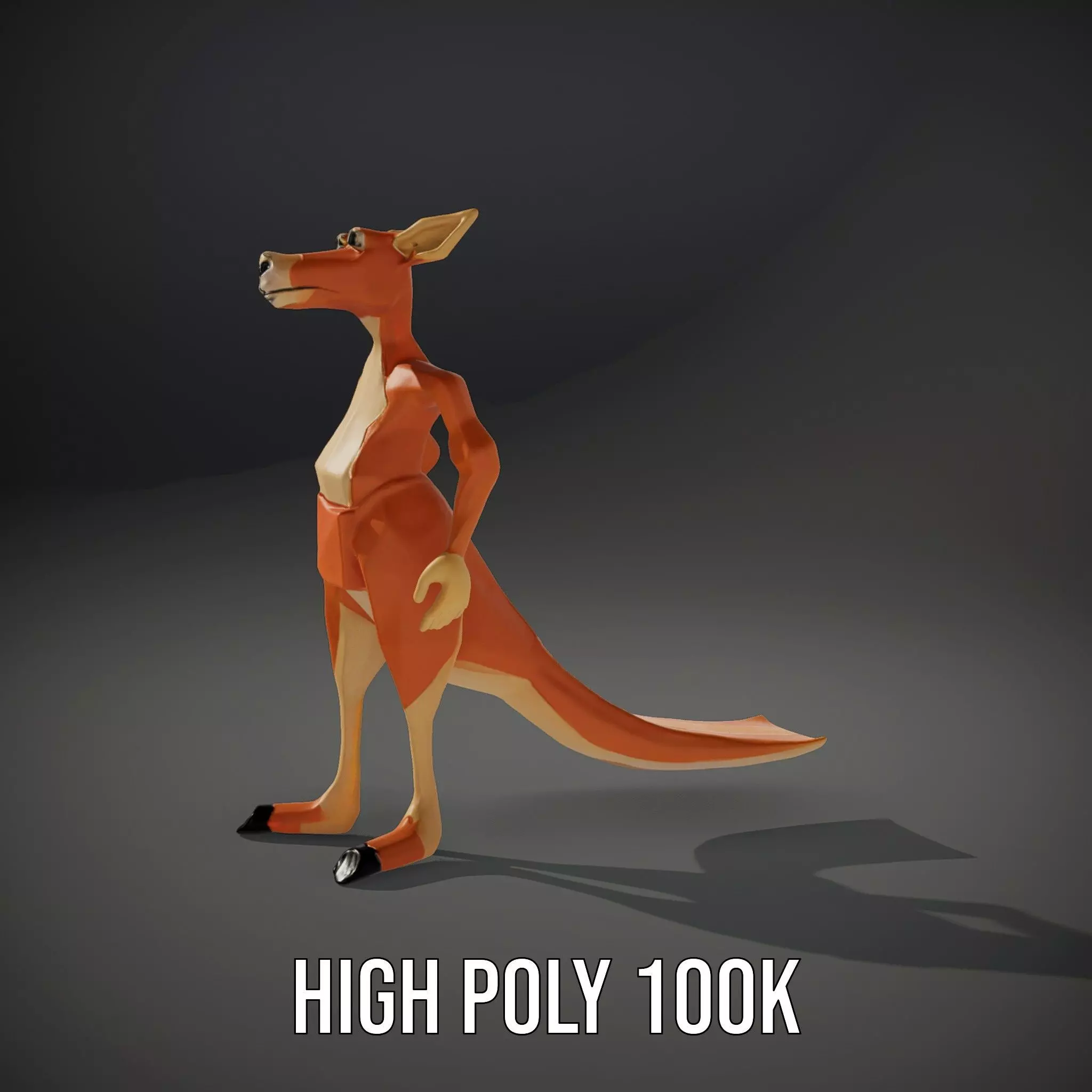 Playful Orange Kangaroo model pack Low-poly 3D model_8