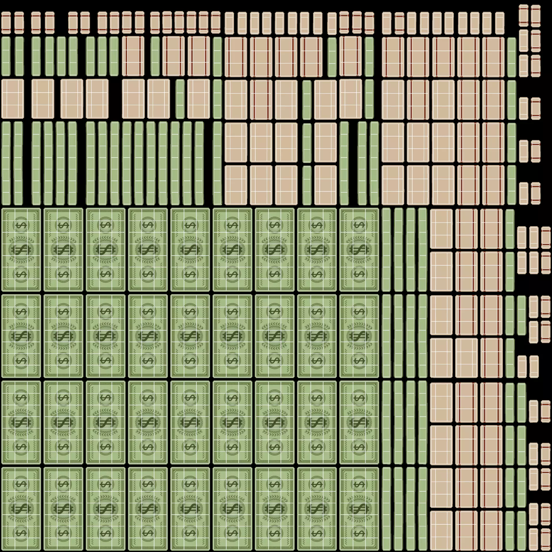 Pile of Cartoon Money Bills Low-poly 3D model_7