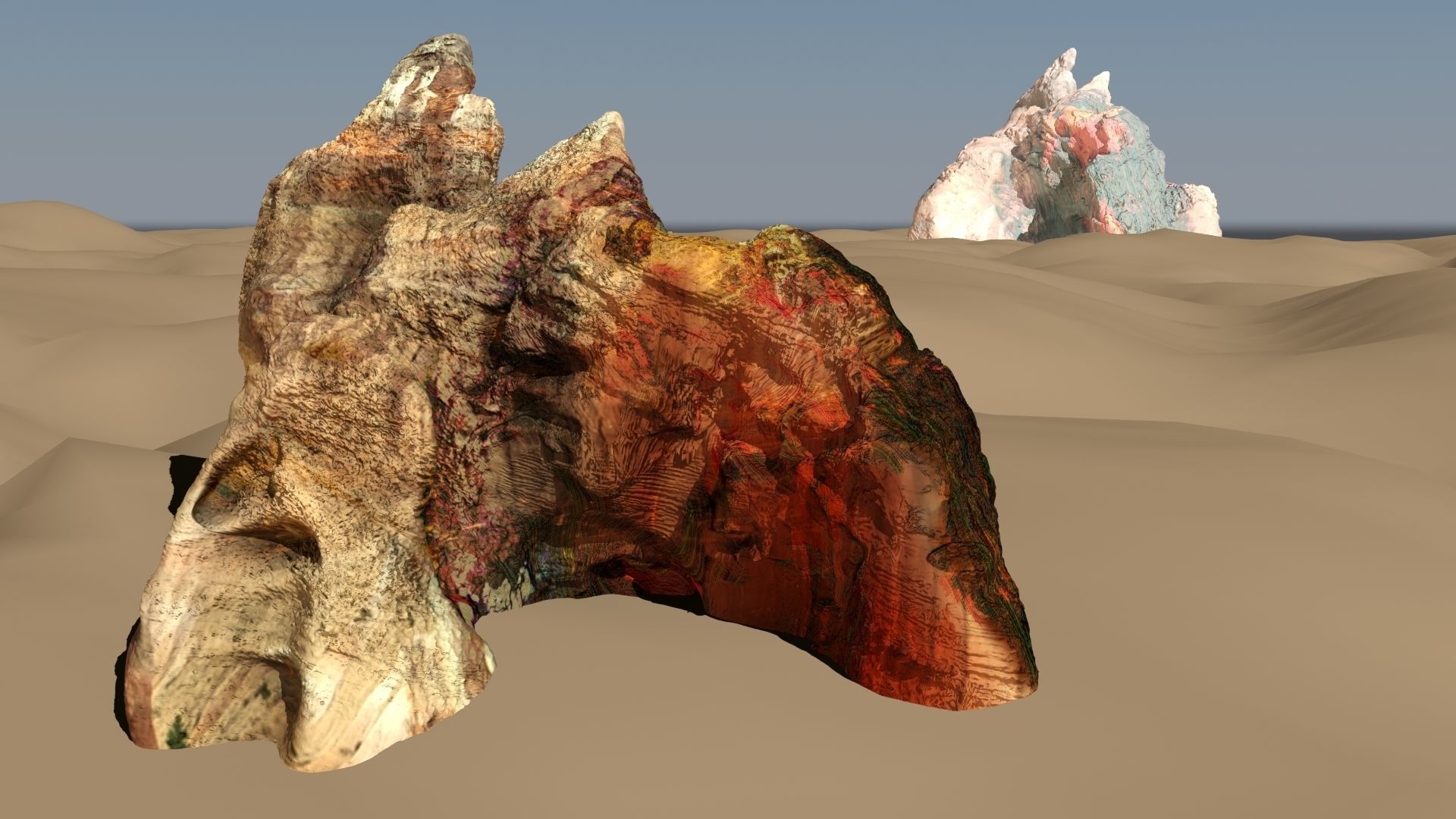 Mountain landscape Low-poly 3D model_2