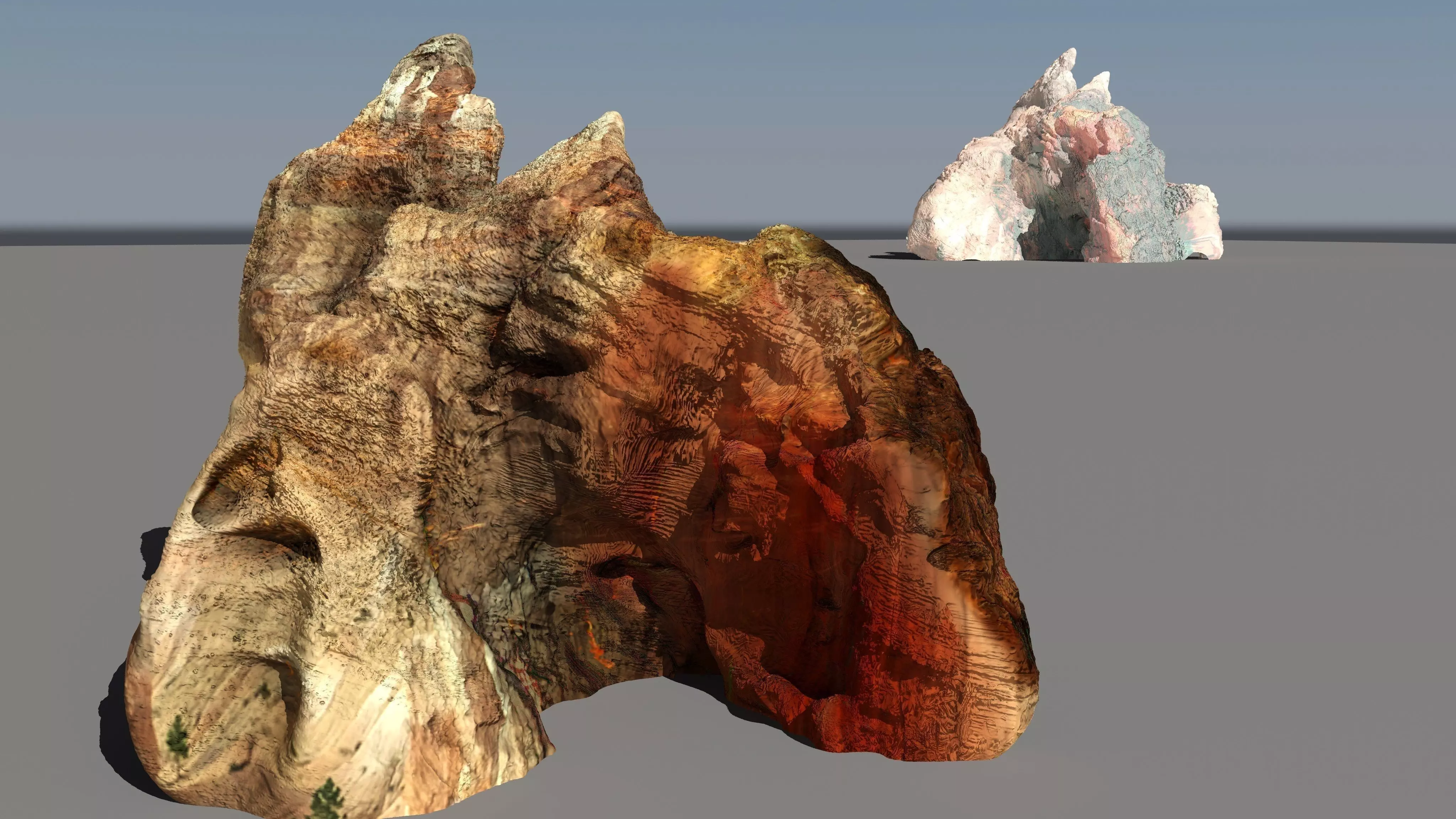 Mountain landscape Low-poly 3D model_0