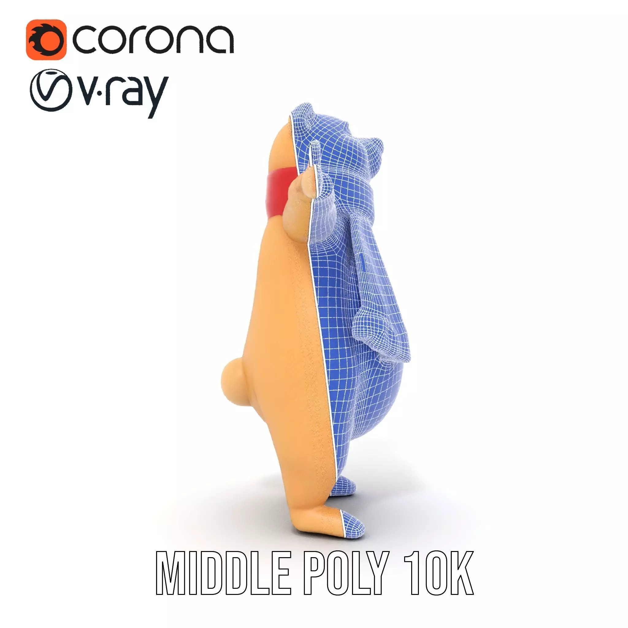 Cozy Bear Red Scarf model pack Low-poly 3D model_29