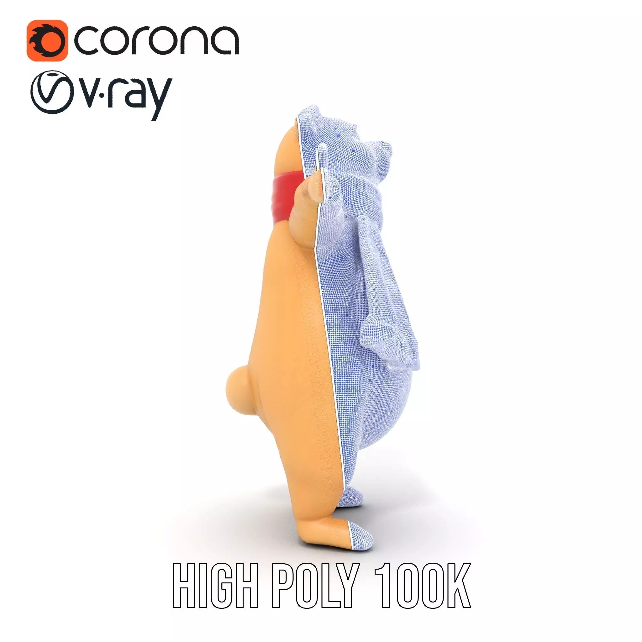 Cozy Bear Red Scarf model pack Low-poly 3D model_32