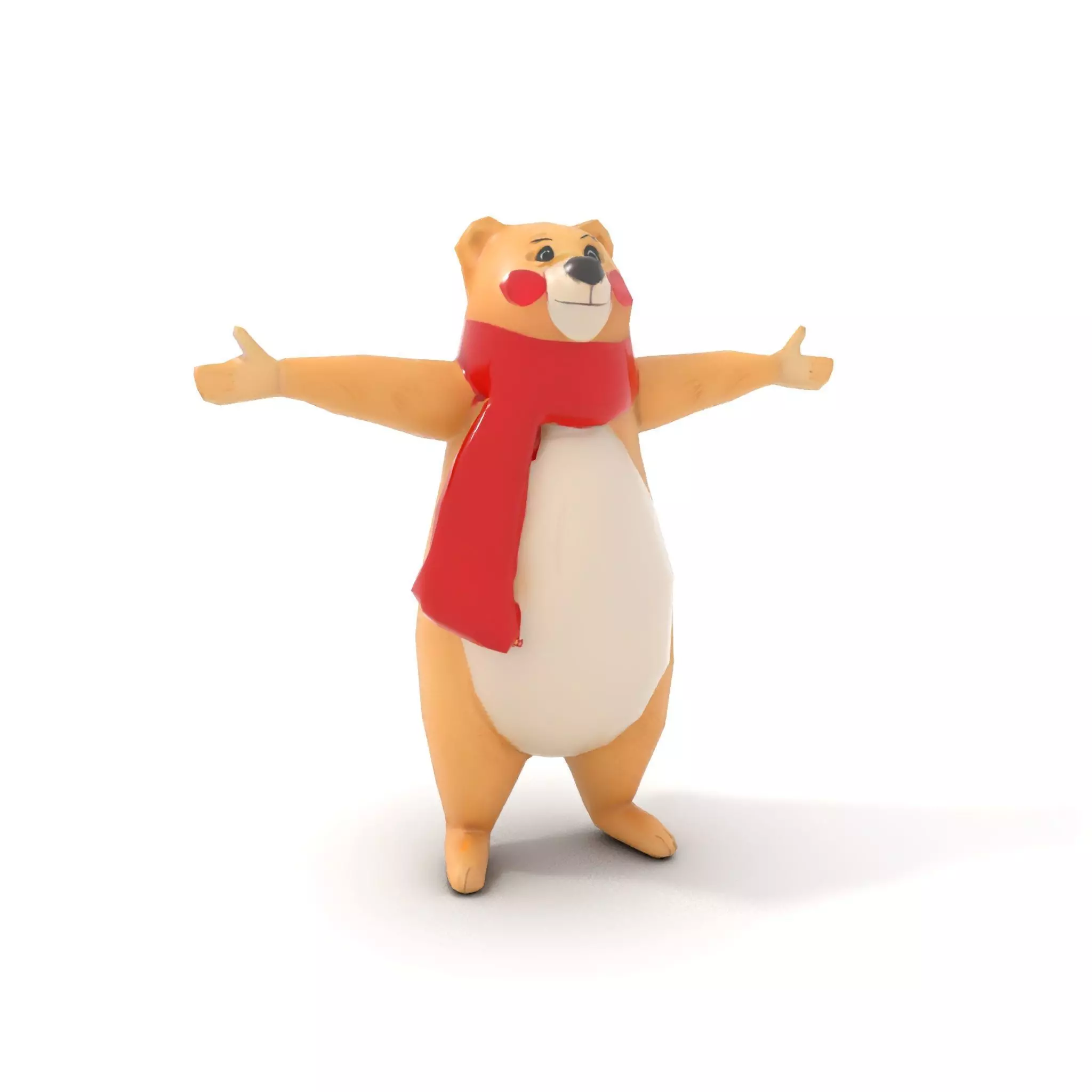 Cozy Bear Red Scarf model pack Low-poly 3D model_17
